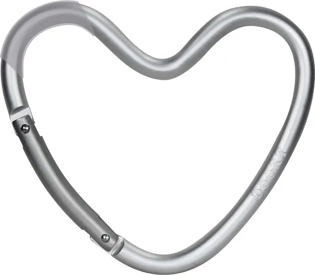 Dooky Universal Hook Herz Kinderwagenhaken Silber Alu
