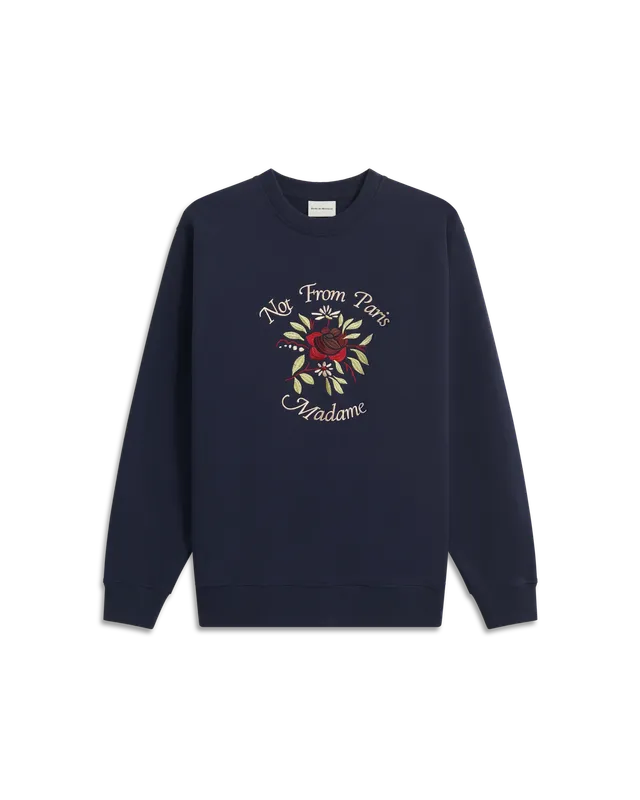 Drôle De Monsieur Le Sweatshirt Slogan Rose Sweatshirt Navy
