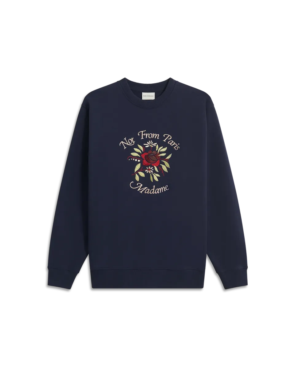 Drôle De Monsieur Le Sweatshirt Slogan Rose Sweatshirt Navy