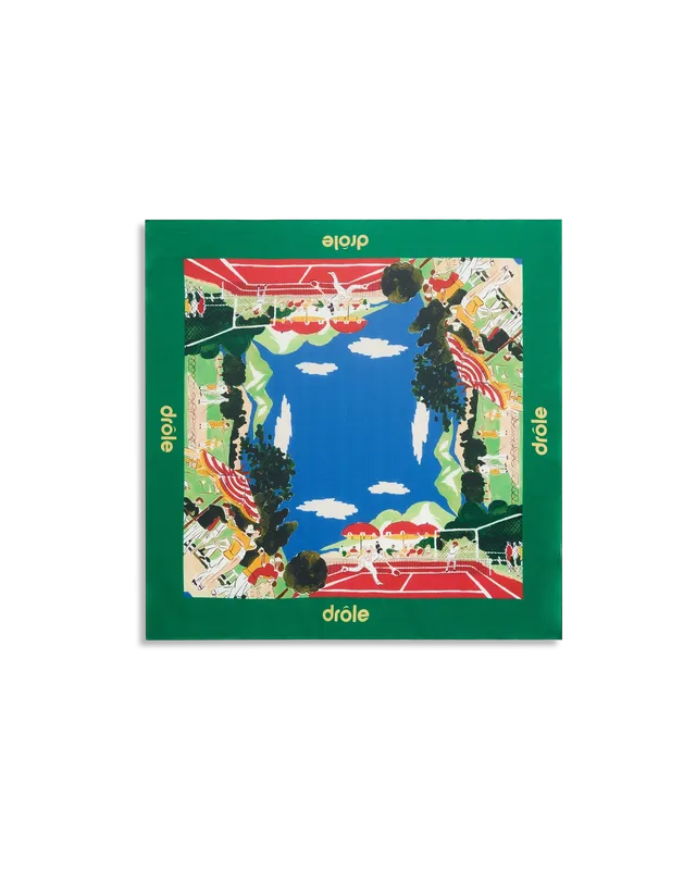 Drôle De Monsieur Foulard Country Club Bandana Blau Baumwolle