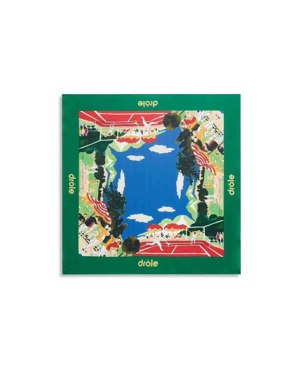 Drôle De Monsieur Foulard Country Club Bandana Blau Baumwolle