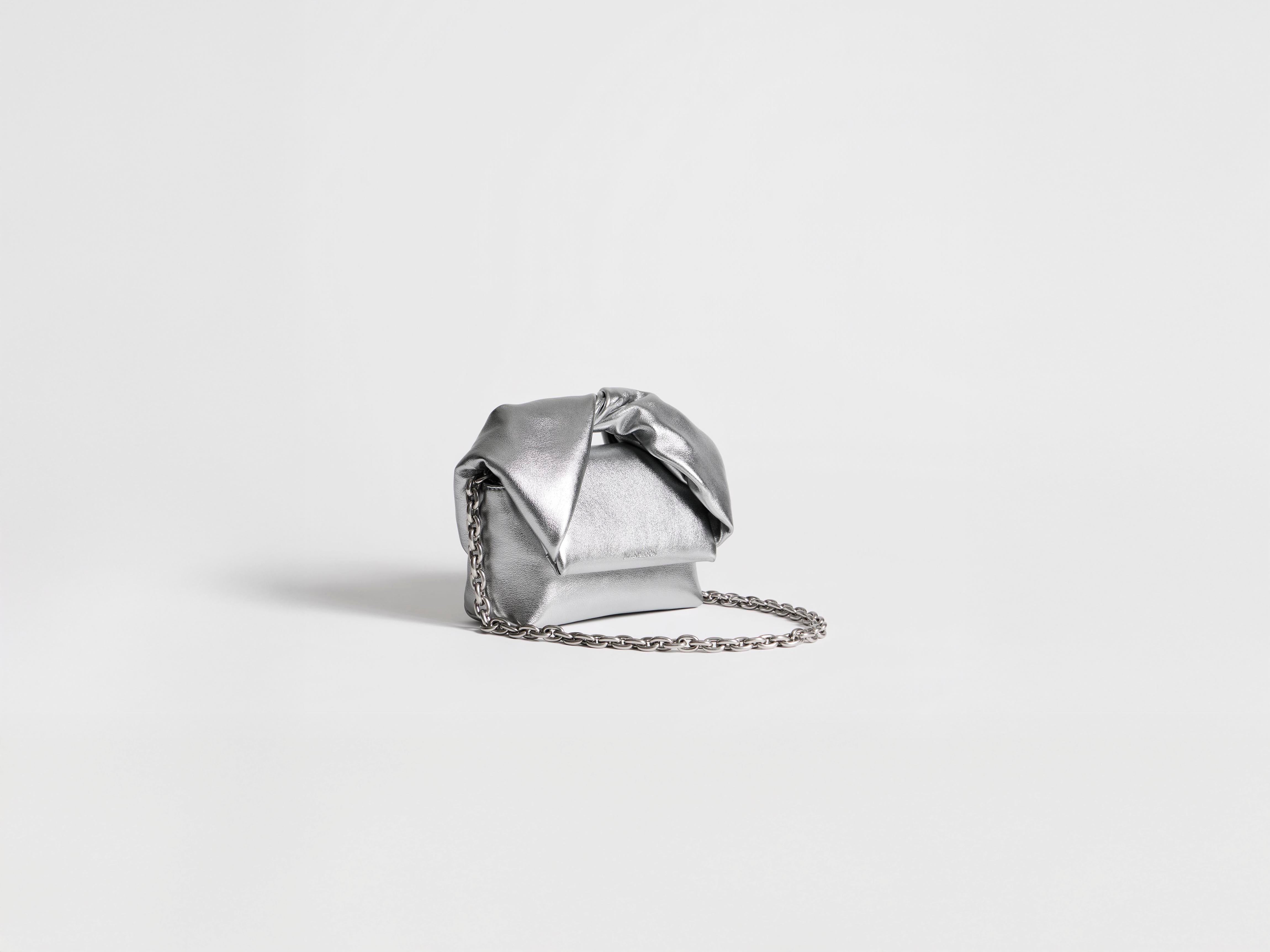 J.W.Anderson Small Twister Bag Tasche Silber Leder O/S