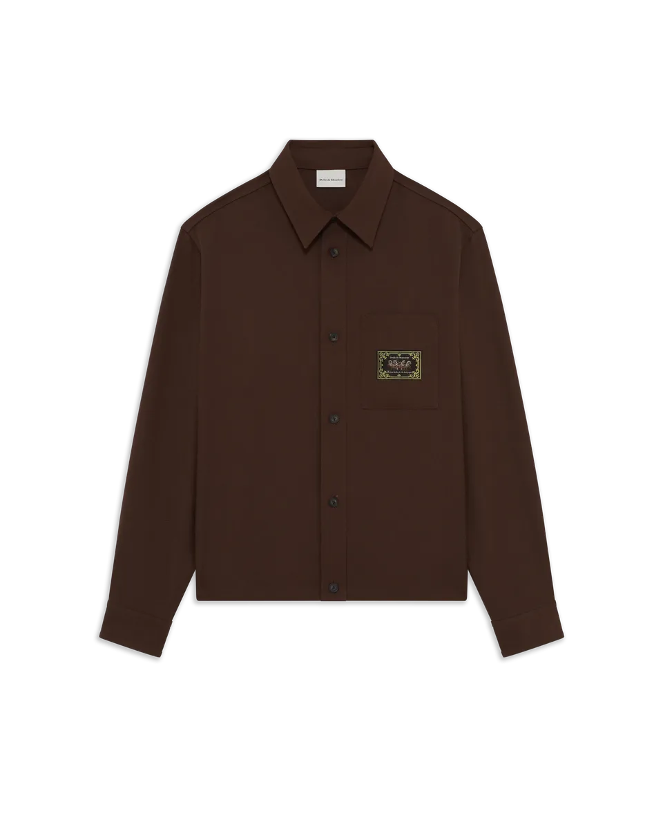 Drôle De Monsieur Elasticated Hem Shirt M-SH276 Hemd Braun