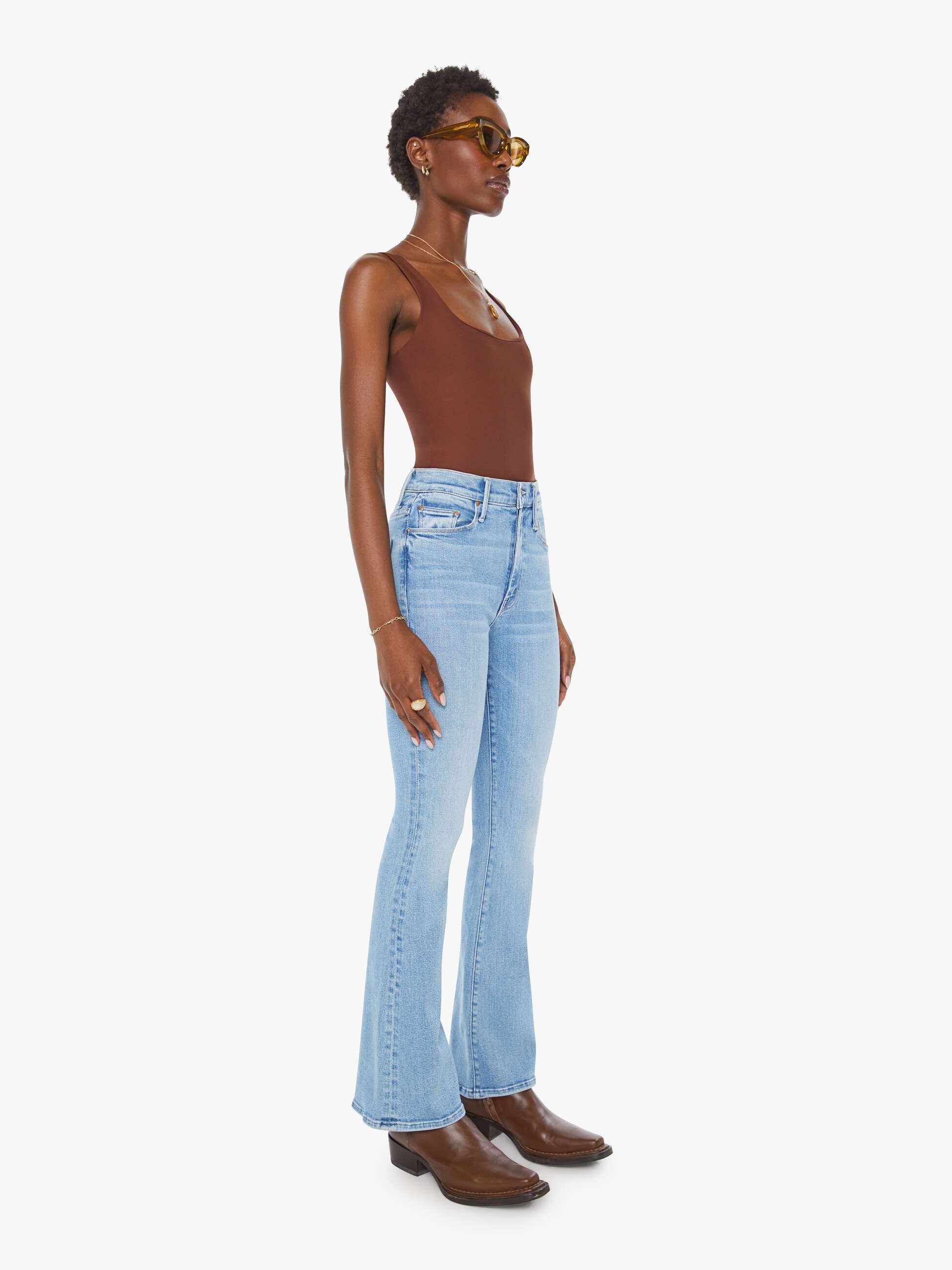 Mother The Weekender Flare Jeans Blessing In Disguise Mittelblau