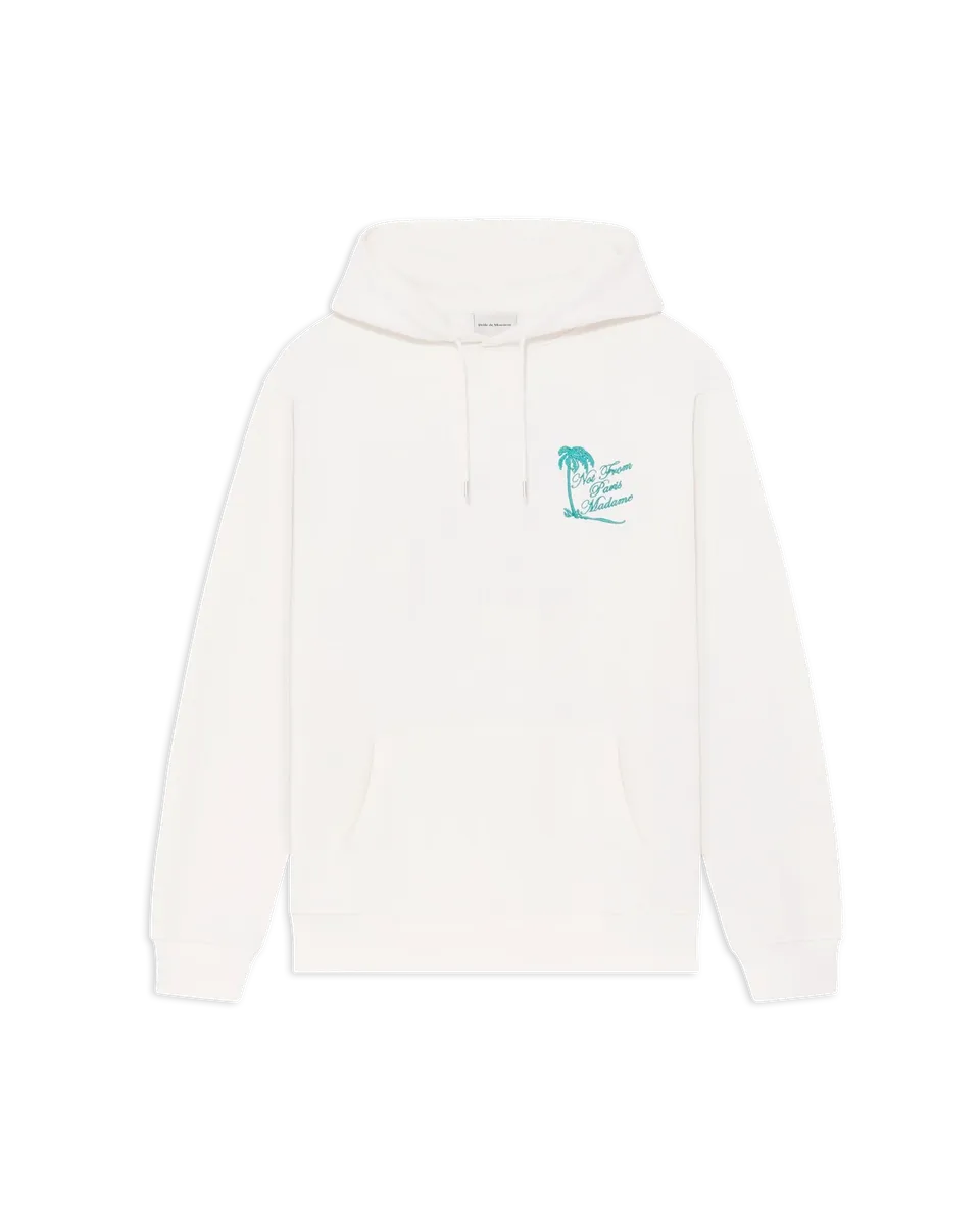 Drôle De Monsieur Slogan Palmiers Hoodie Off-White Baumwolle