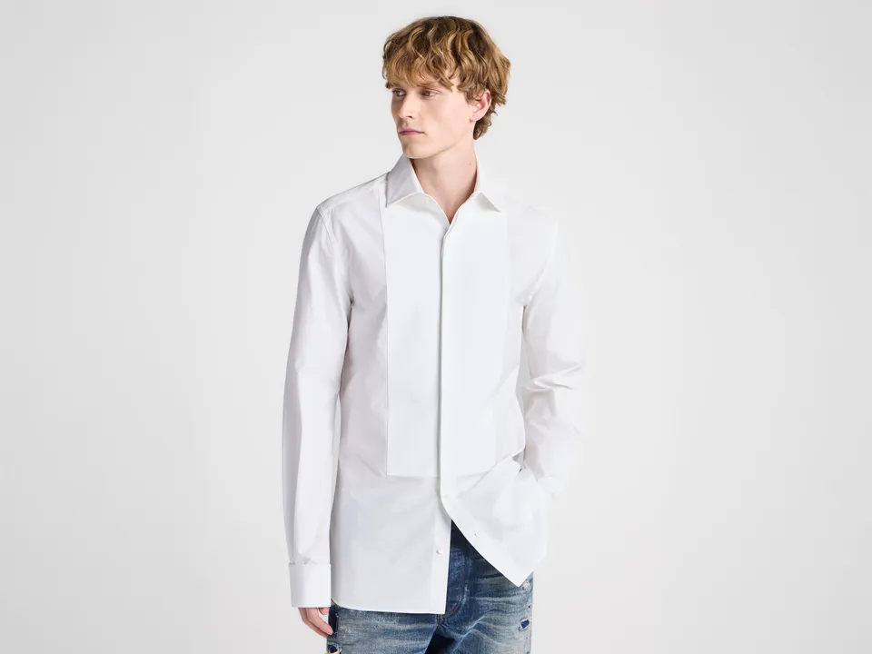 J.W.Anderson Pleated Tuxedo Hemd Weiß Herren Baumwolle
