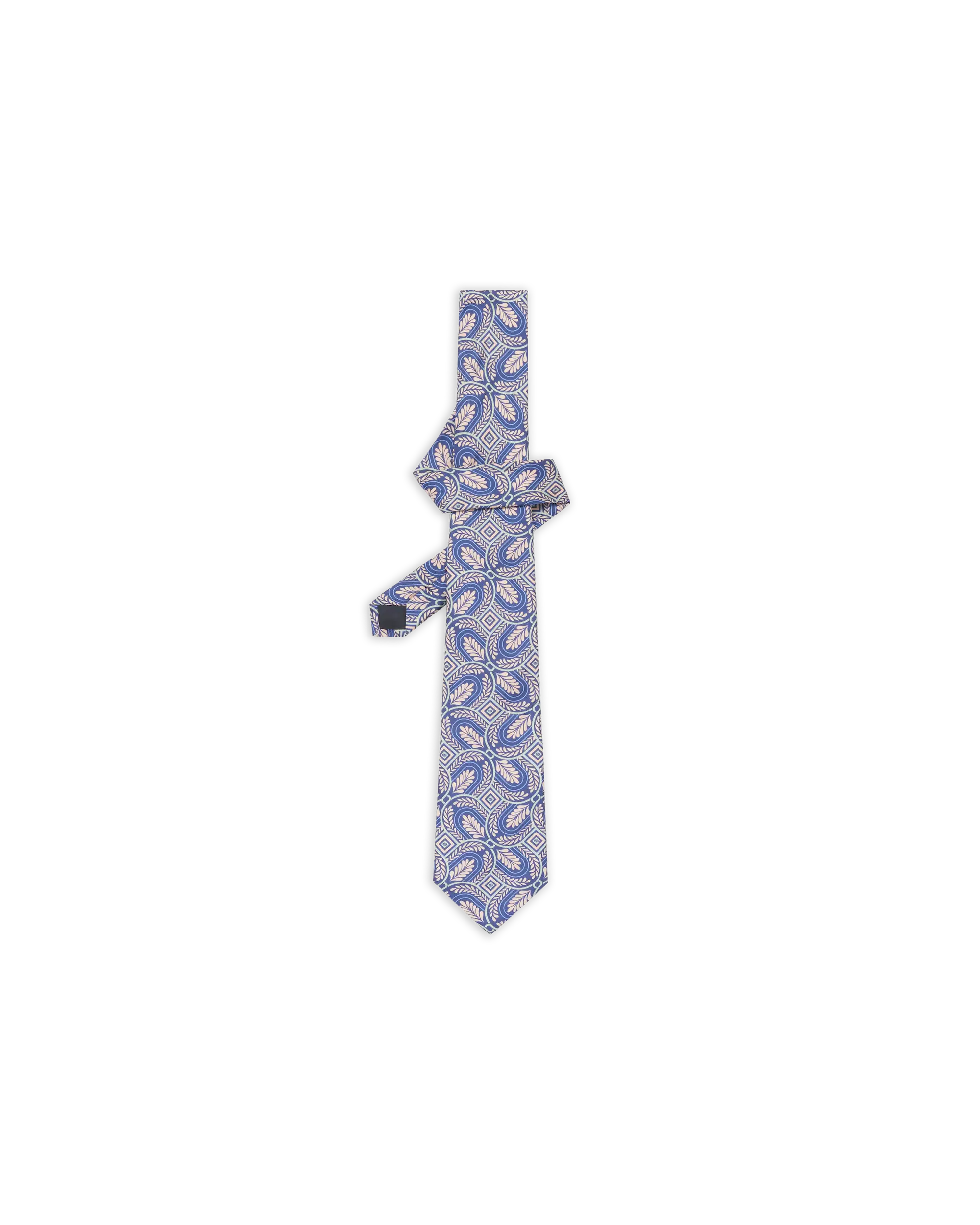 Drôle De Monsieur Silk Printed Caesar Tie Krawatte Navy Seide