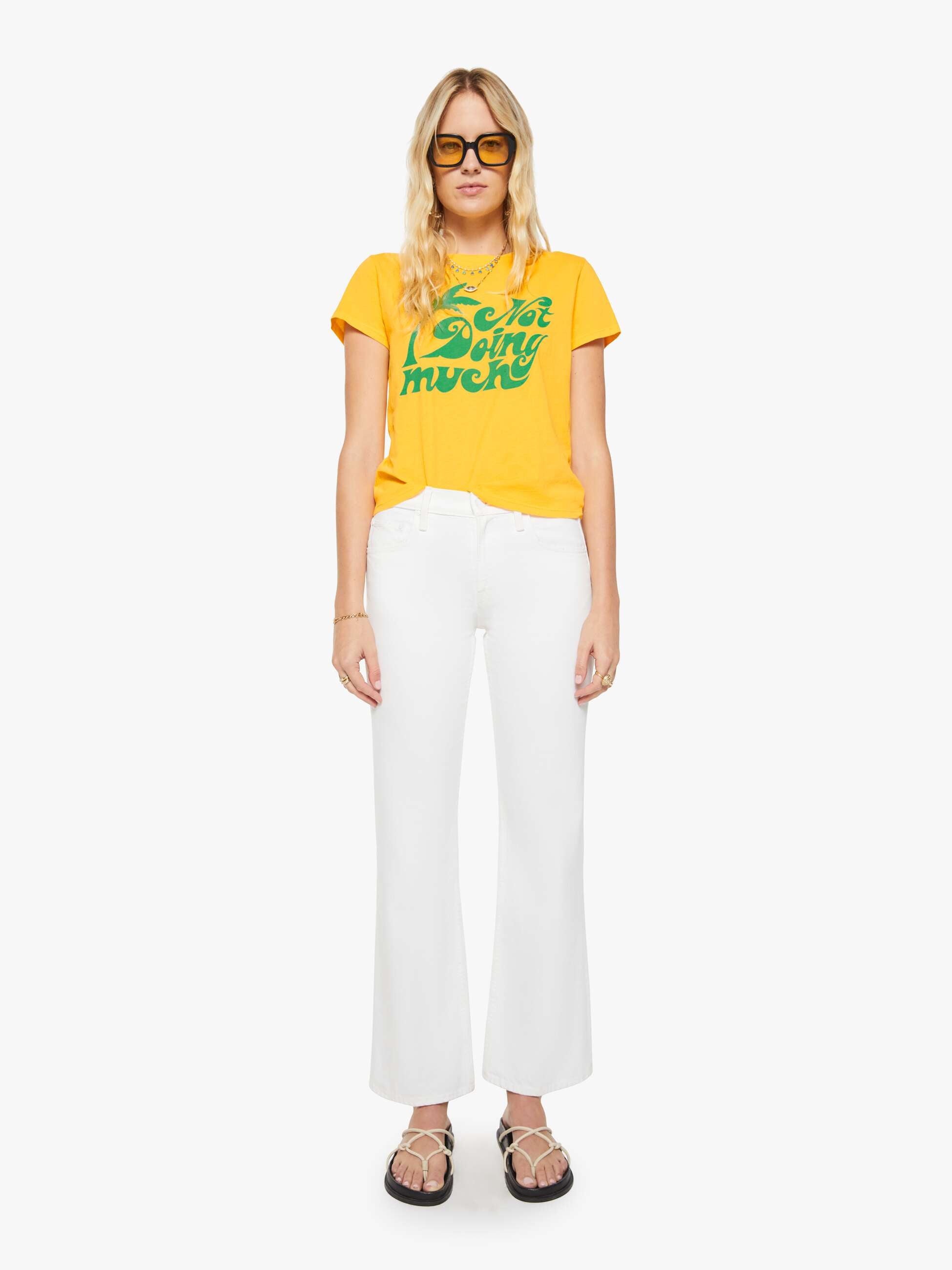 Mother The Lil Goodie Goodie T-Shirt Gelb Print Supima