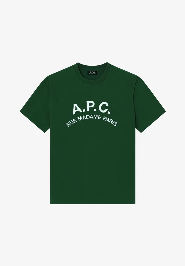 A.P.C. Logo T-Shirt dunkelgrün Vintage aus Bio-Baumwolle