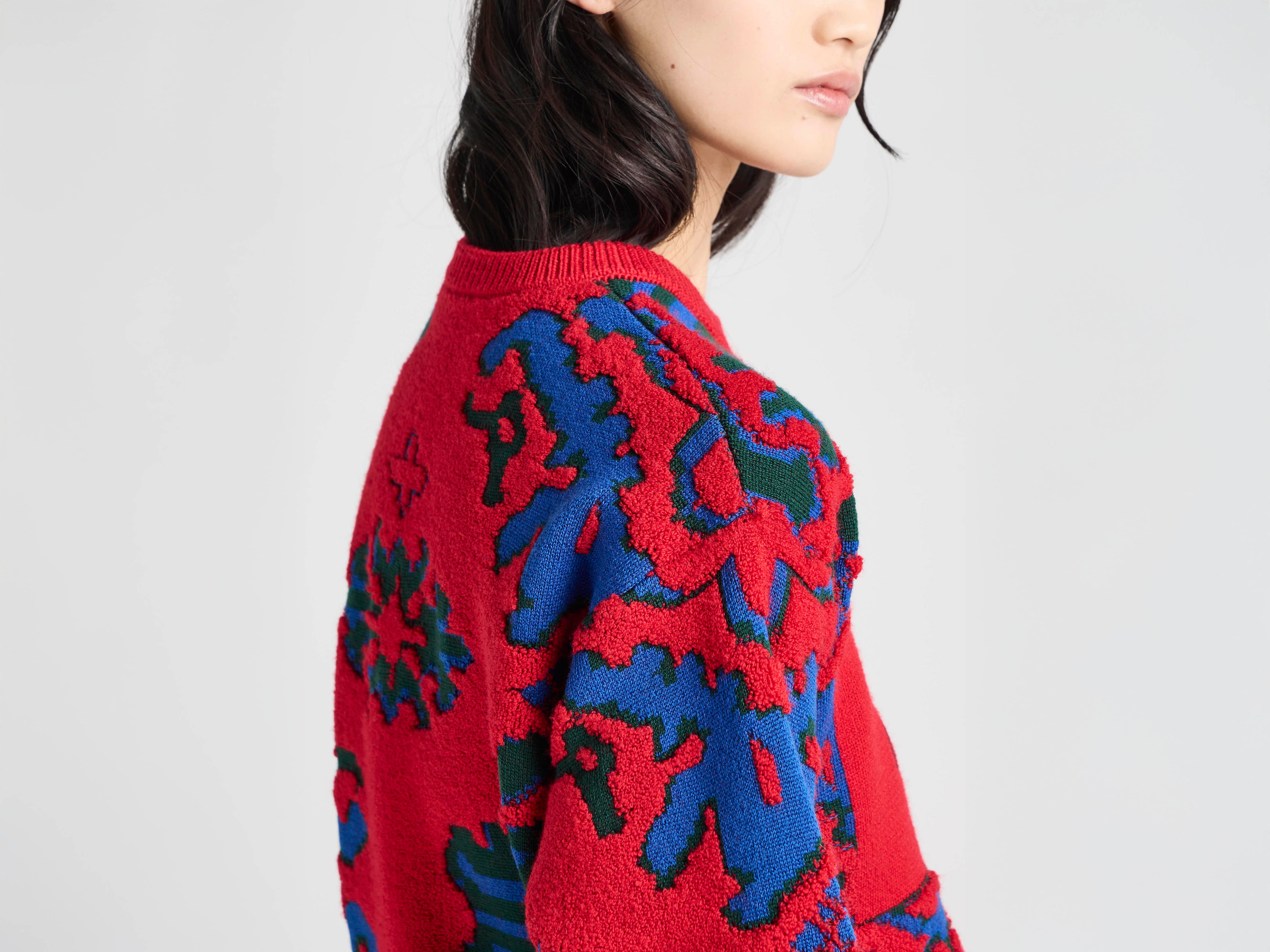 JW Anderson Guinness Carpet Jumper Strickpullover Navy Rot Wolle