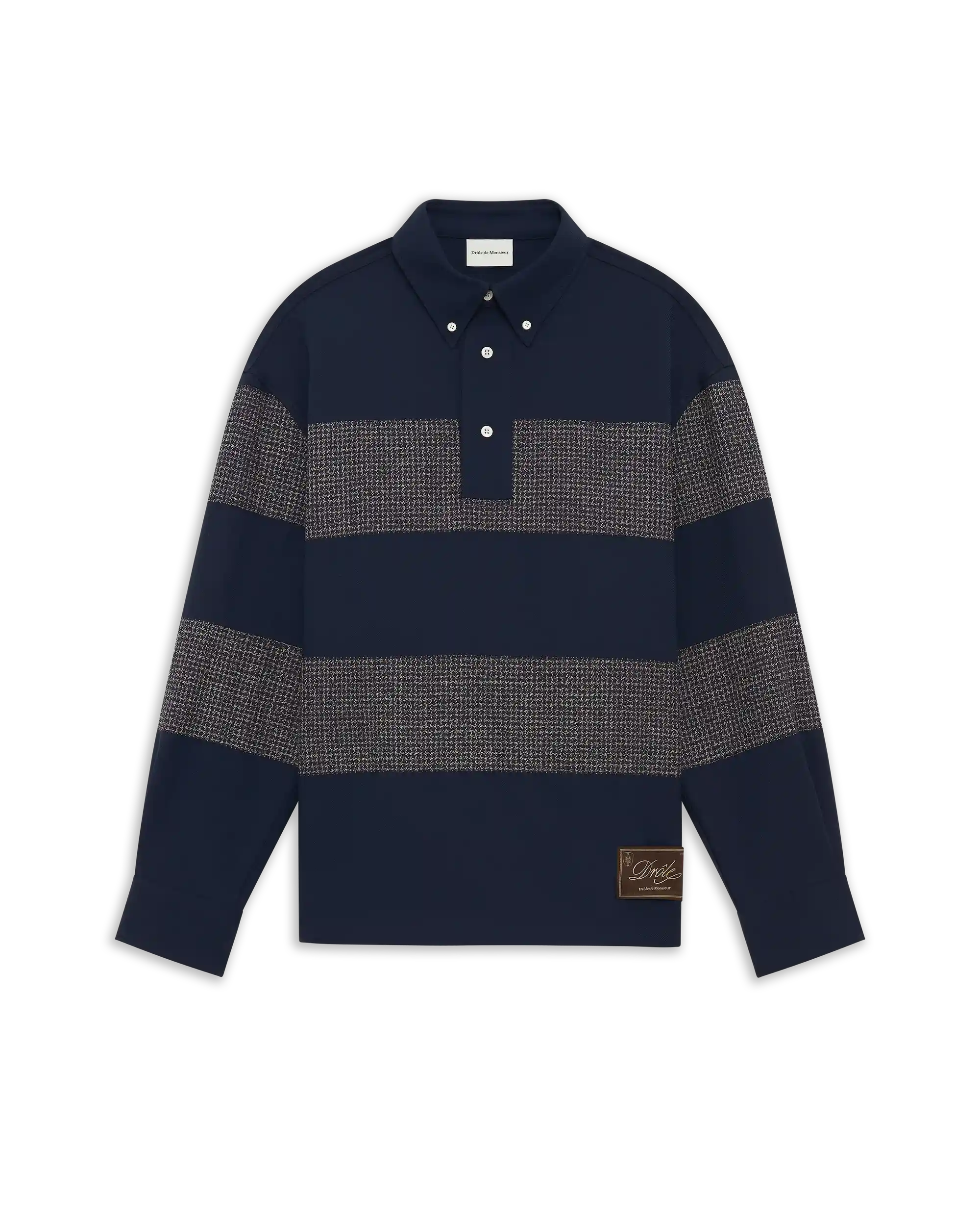 Drôle De Monsieur Striped Polo Shirt Navy Polyester