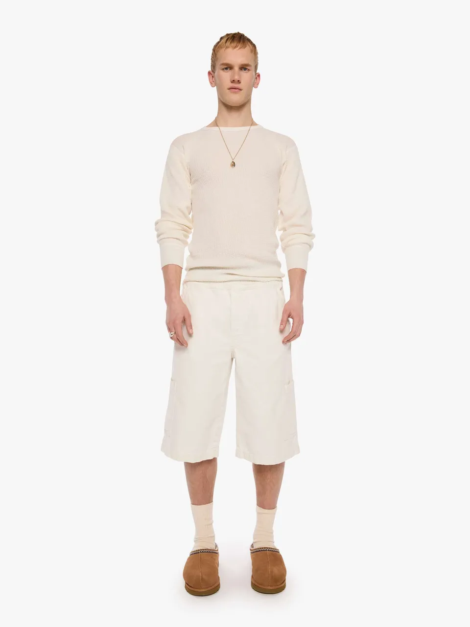 Mother The Short Order Shorts Cream creme Baumwolle