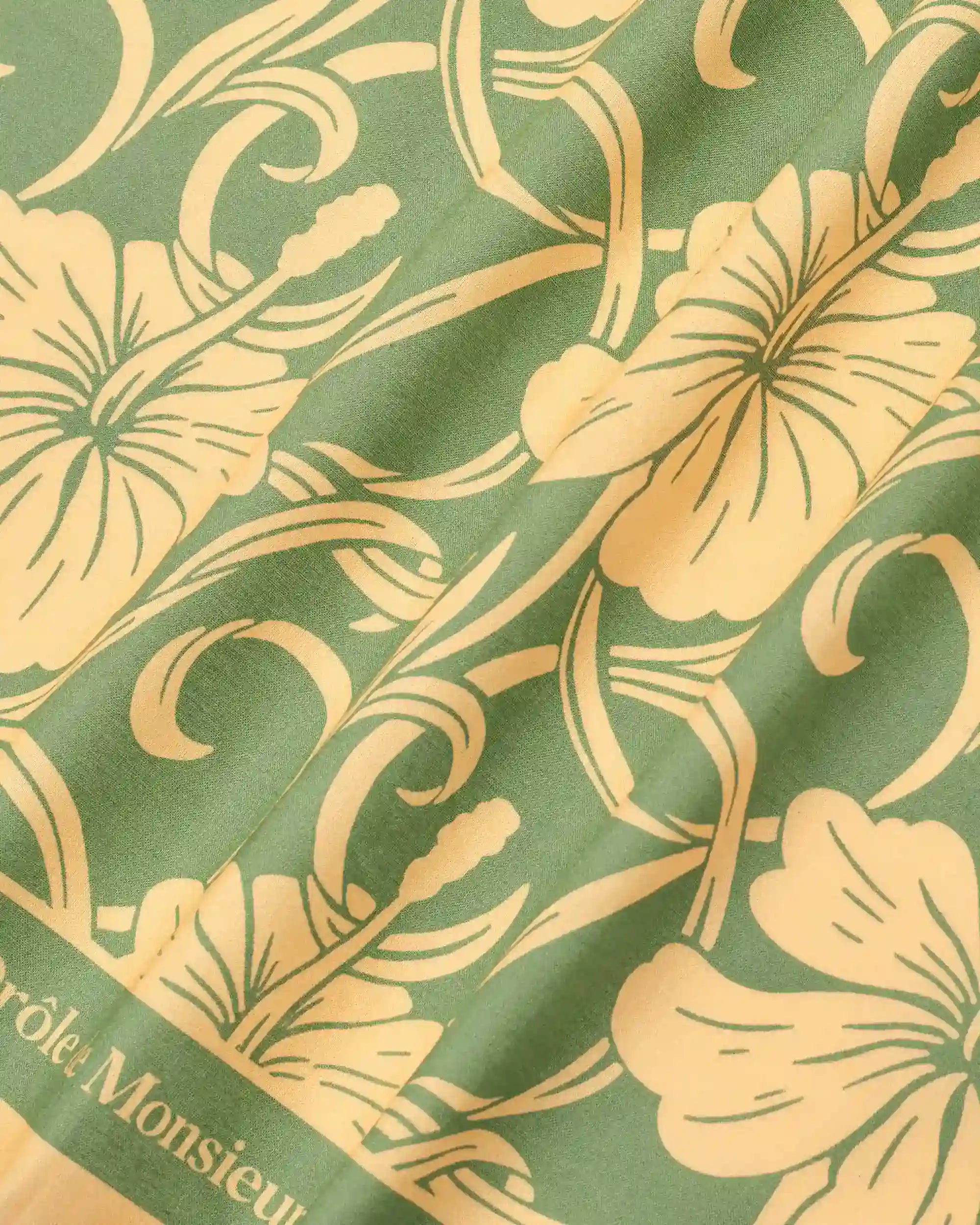 Drôle De Monsieur Foulard Monogramme Hibiscus Tuch Hellgrün