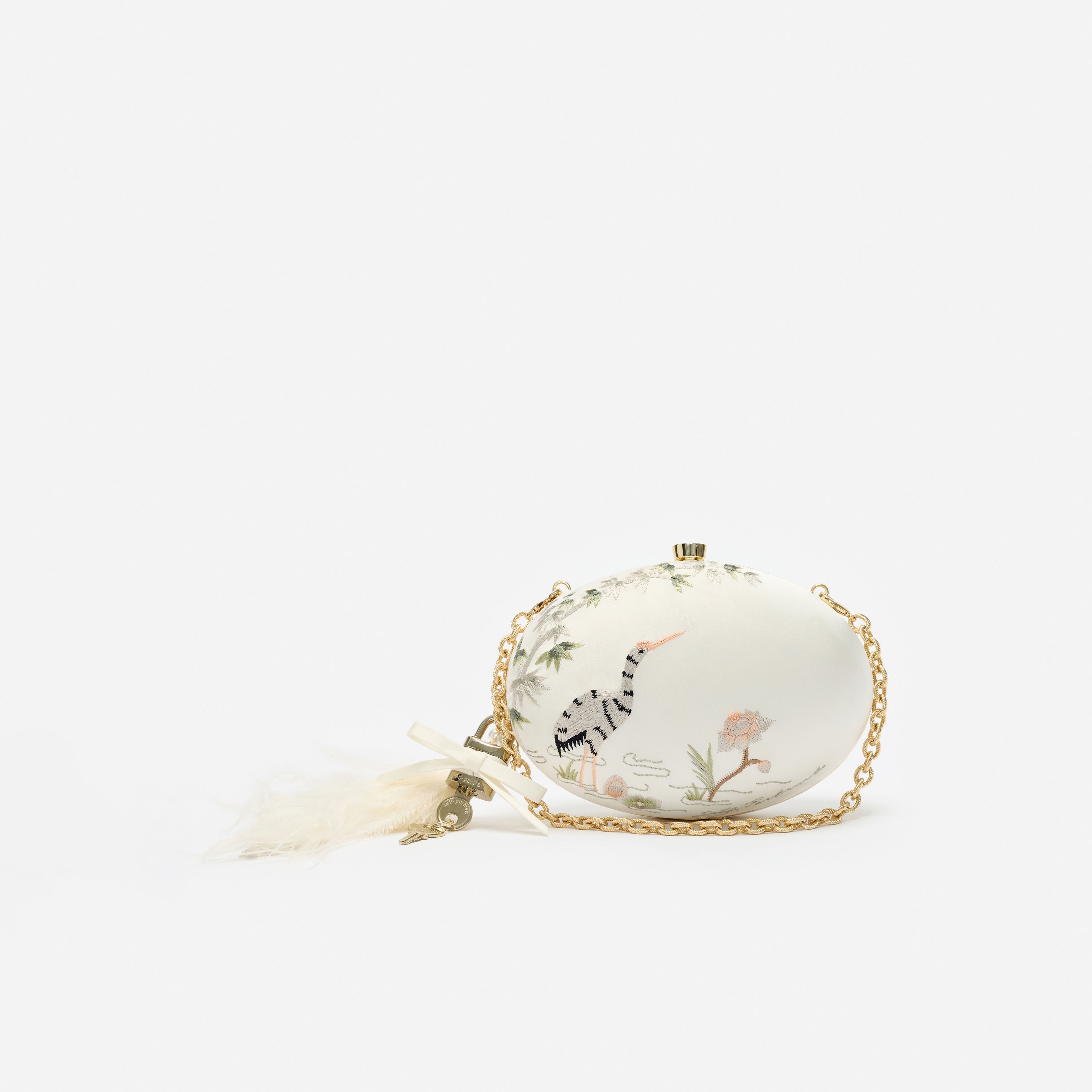 Self Portrait Handbags Oval Clutch Tasche Creme
