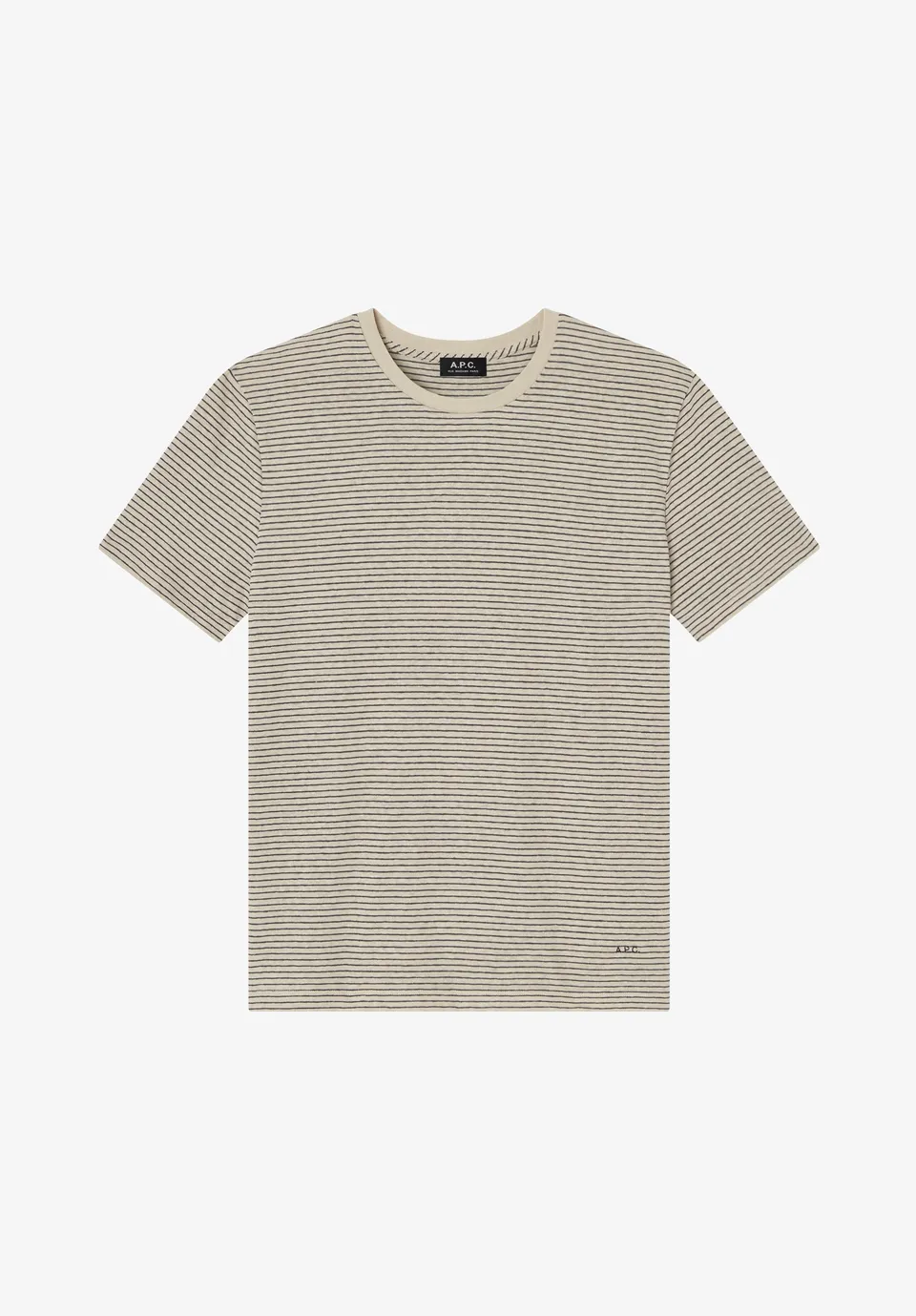 A.P.C. Streifen T-Shirt Ecru Bio-Baumwolle