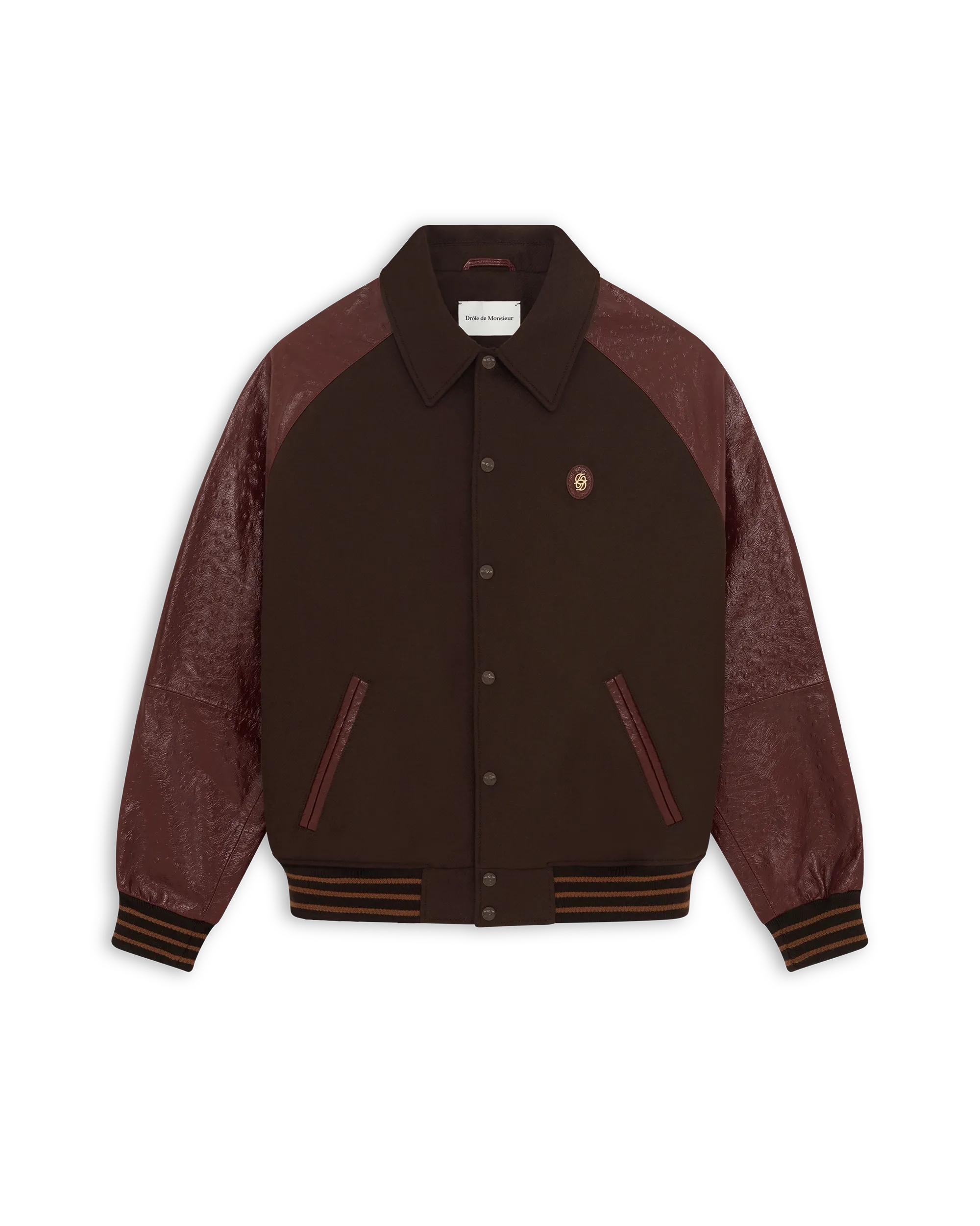Drôle de Monsieur Teddy Lederjacke Dunkelbraun Wolle