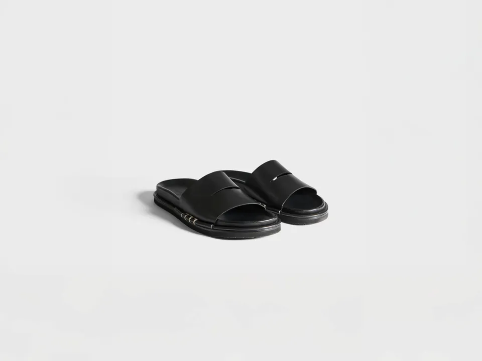 J.W.Anderson Fussbett Loafer Slides Schwarz Leder Herren