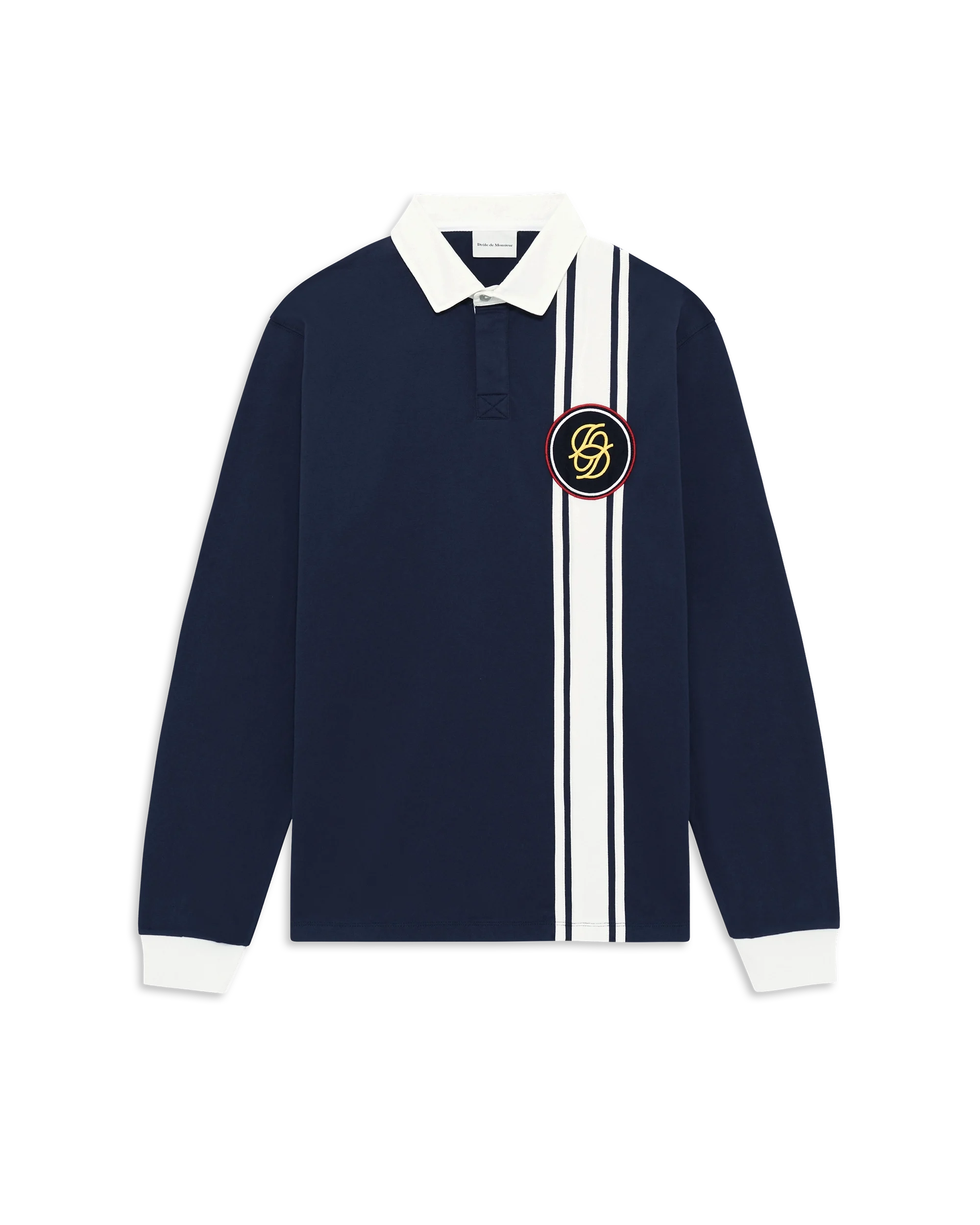 Drôle De Monsieur D Mirror Racing Langarm Polo Navy Baumwolle