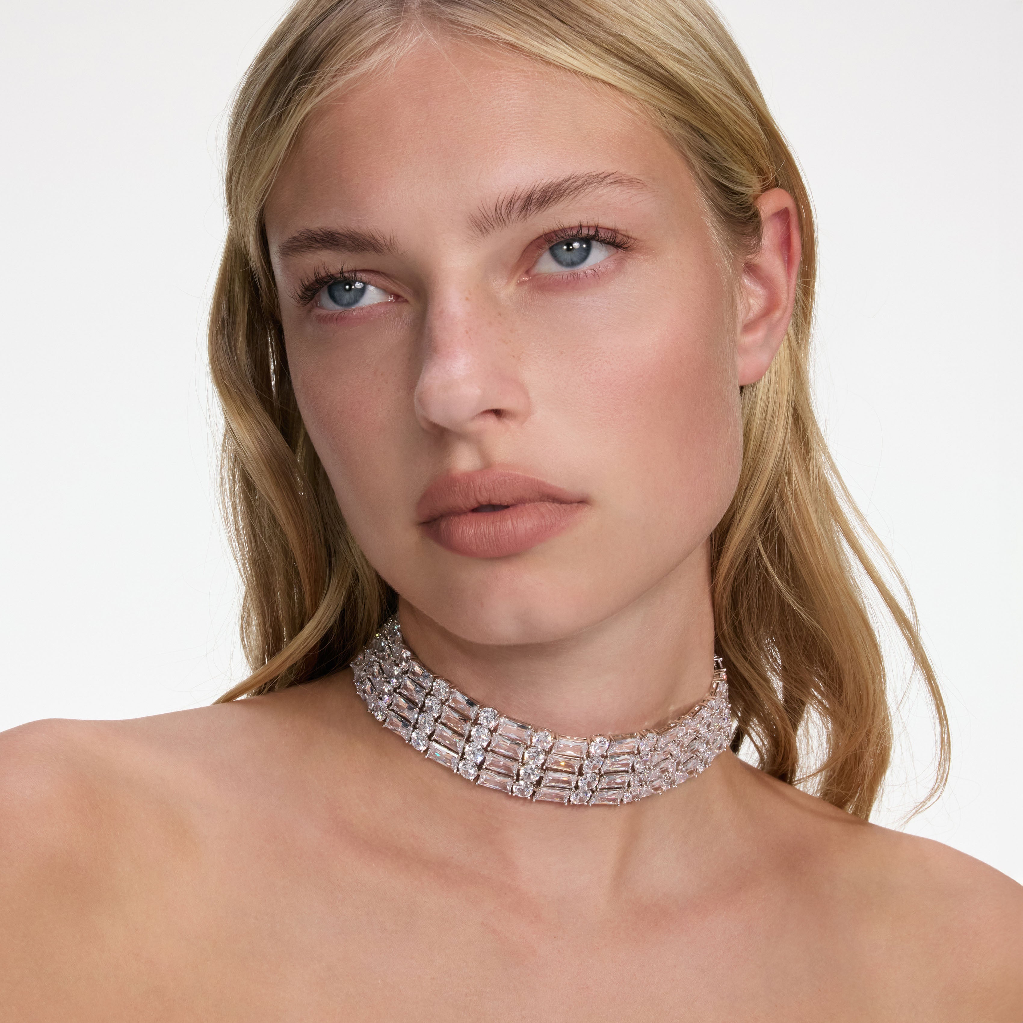 Self Portrait Silver Crystal Choker Halskette Silber Kristall