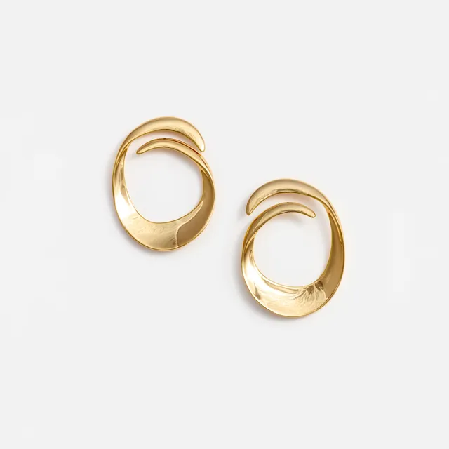 Self Portrait Gold Swirl Earrings Ohrringe Gold One Size