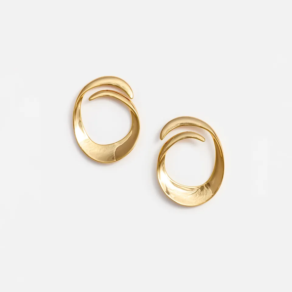 Self Portrait Gold Swirl Earrings Ohrringe Gold One Size