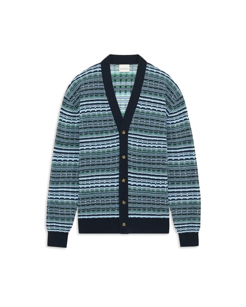 Drôle De Monsieur Coogi Knit Cardigan Strickjacke Blau