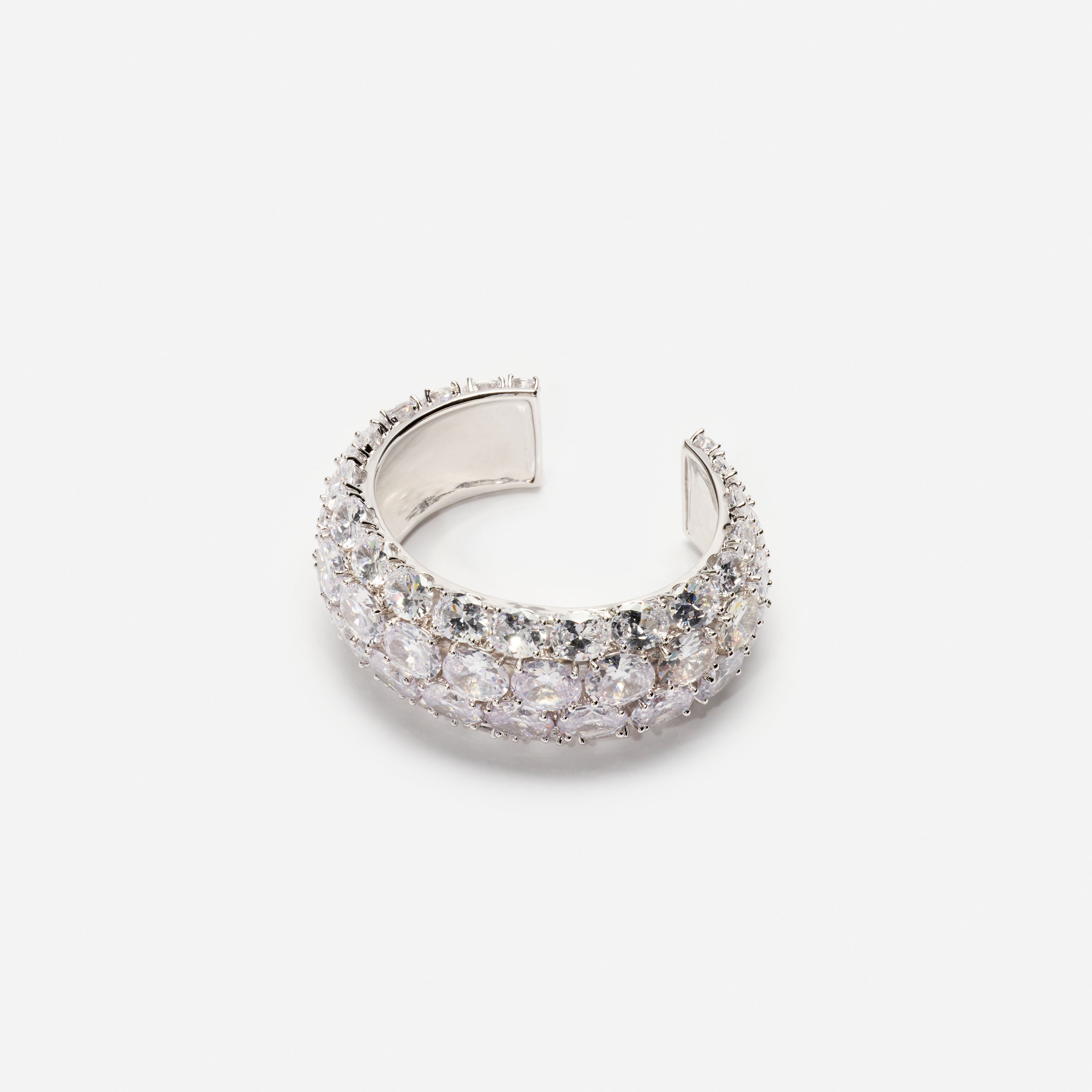 Self Portrait Silver Multi Crystal Bracelet Silber Armband