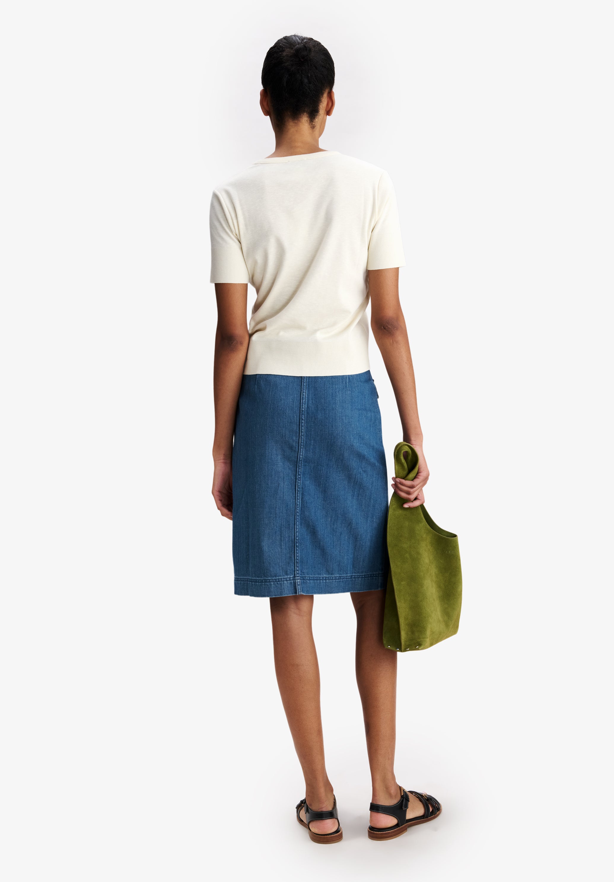 A.P.C. T-Shirt Eng ecru Mikrologo Bio-Baumwolle Gr. M