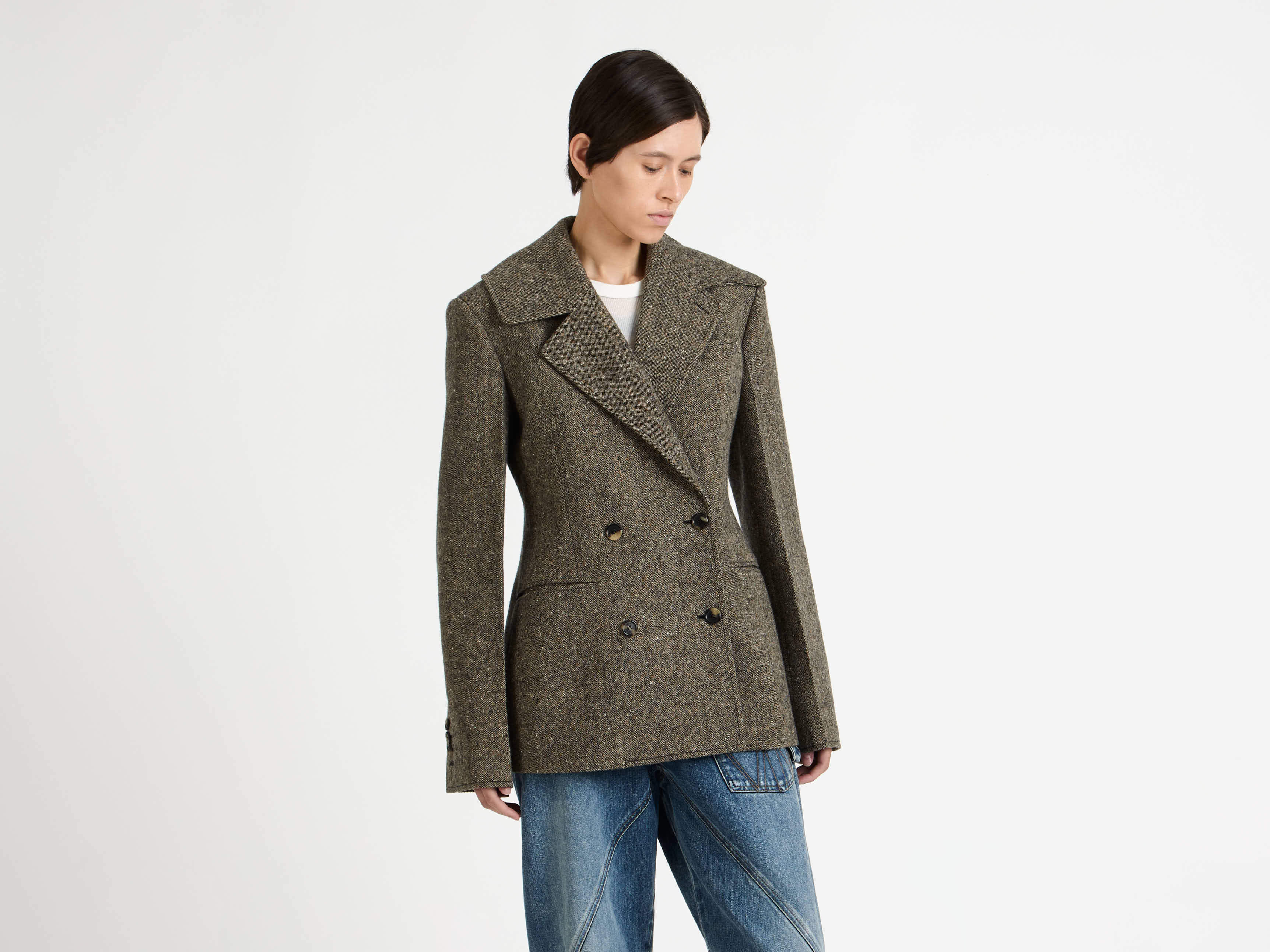 J.W.Anderson Fitted Waist Blazer Damenjacke Schwarz Beige 10