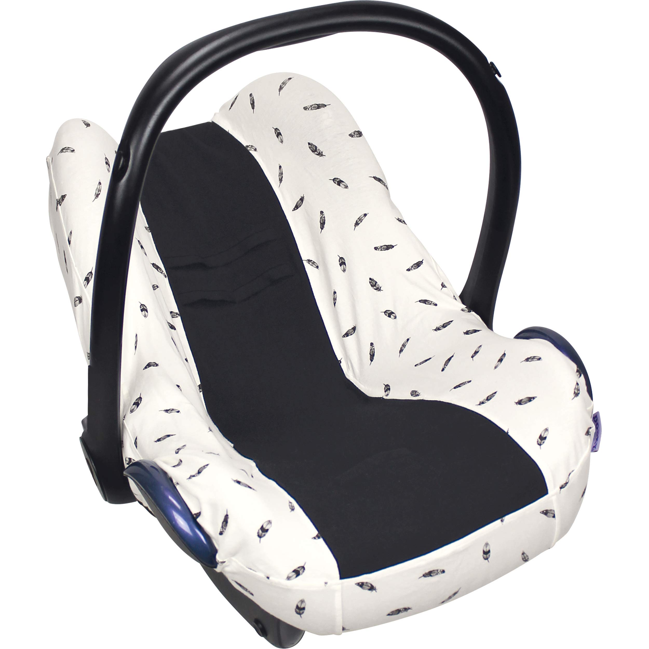 Dooky Hoody Combi Pack Sonnenschutz Babyschale Black Feather Weiß