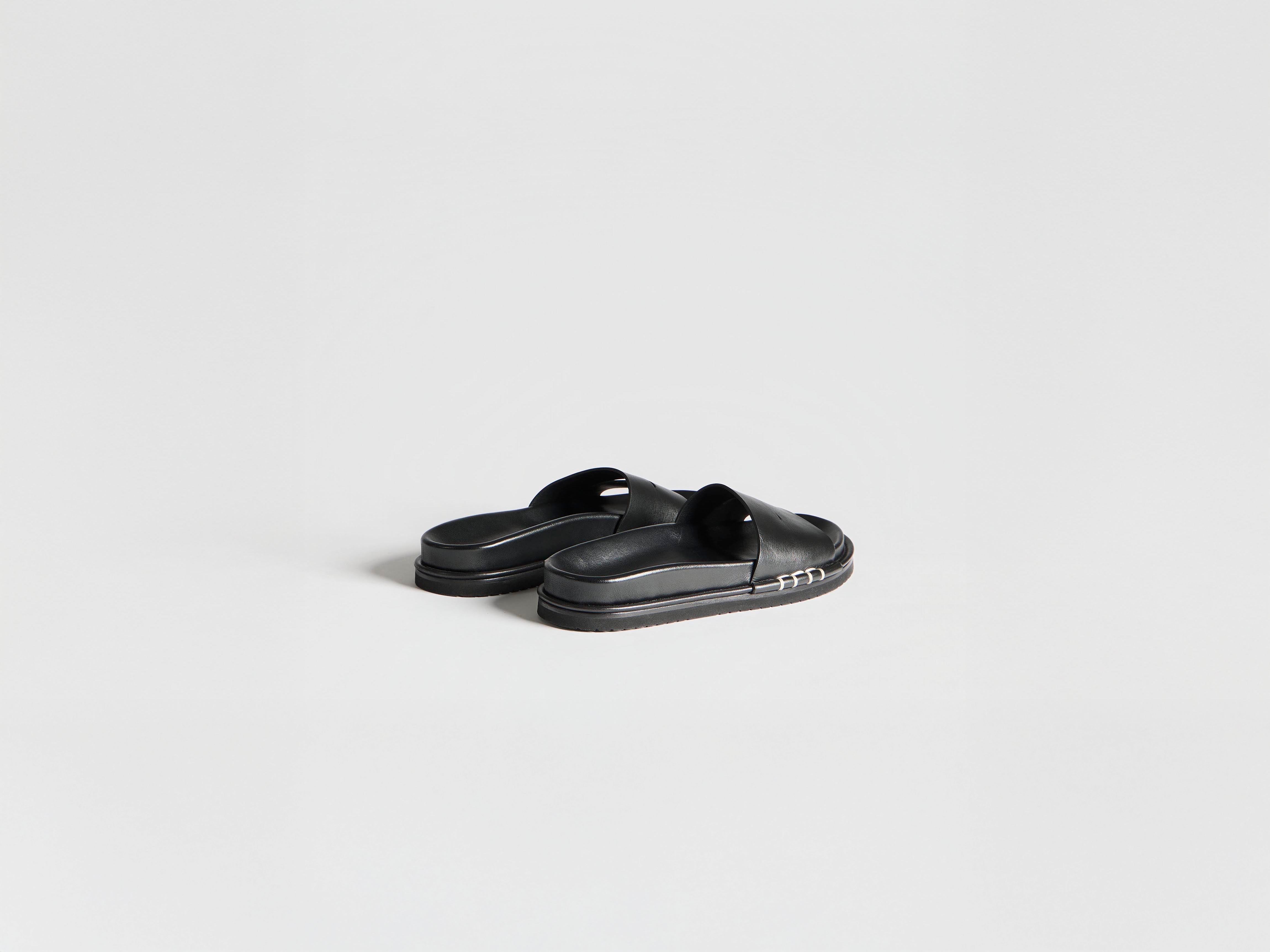 J.W.Anderson Fussbett Loafer Slides Leder Schwarz