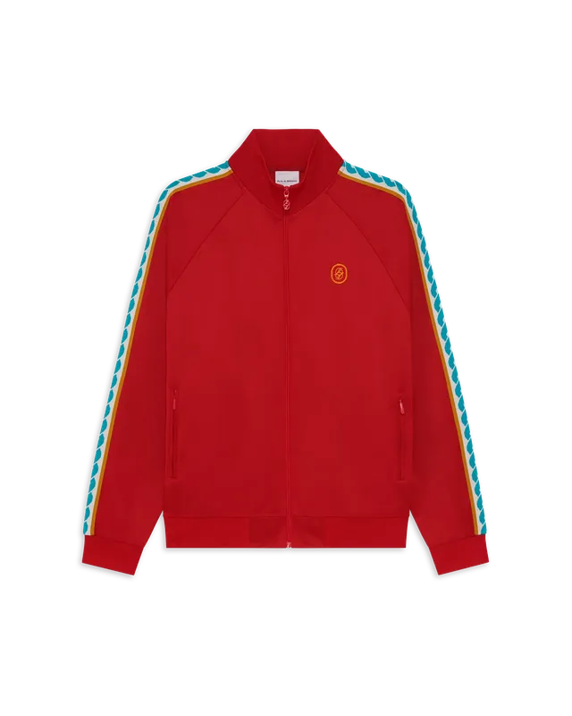 Drôle De Monsieur Veste Trainingsjacke rot Baumwollmix