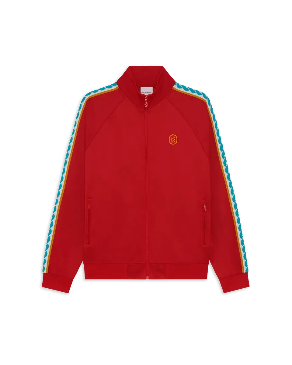 Drôle De Monsieur Veste Trainingsjacke rot Baumwollmix