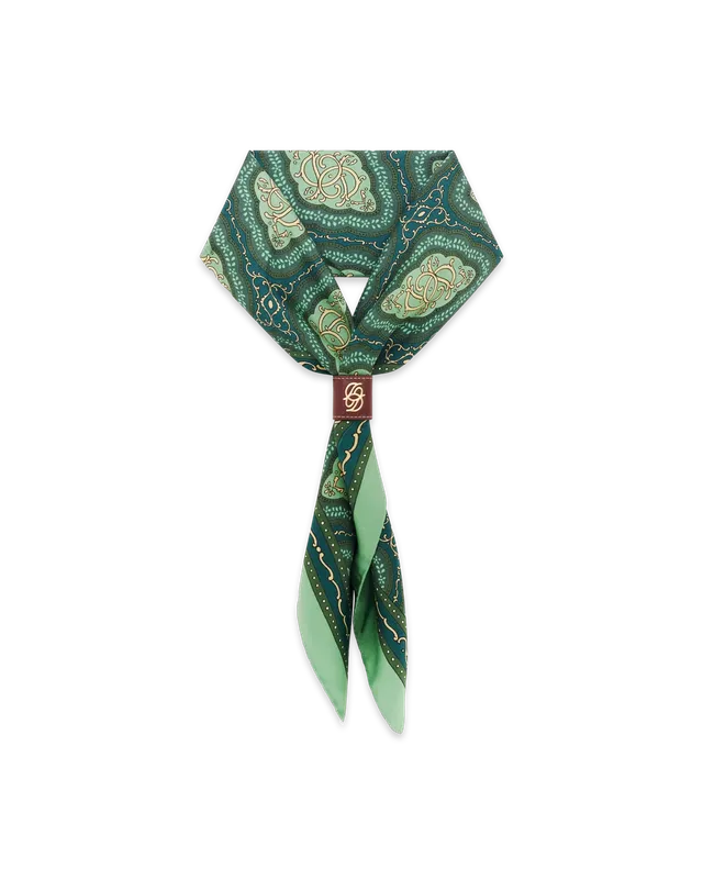 Drôle De Monsieur Le Foulard Soie Seidentuch grün 60x60