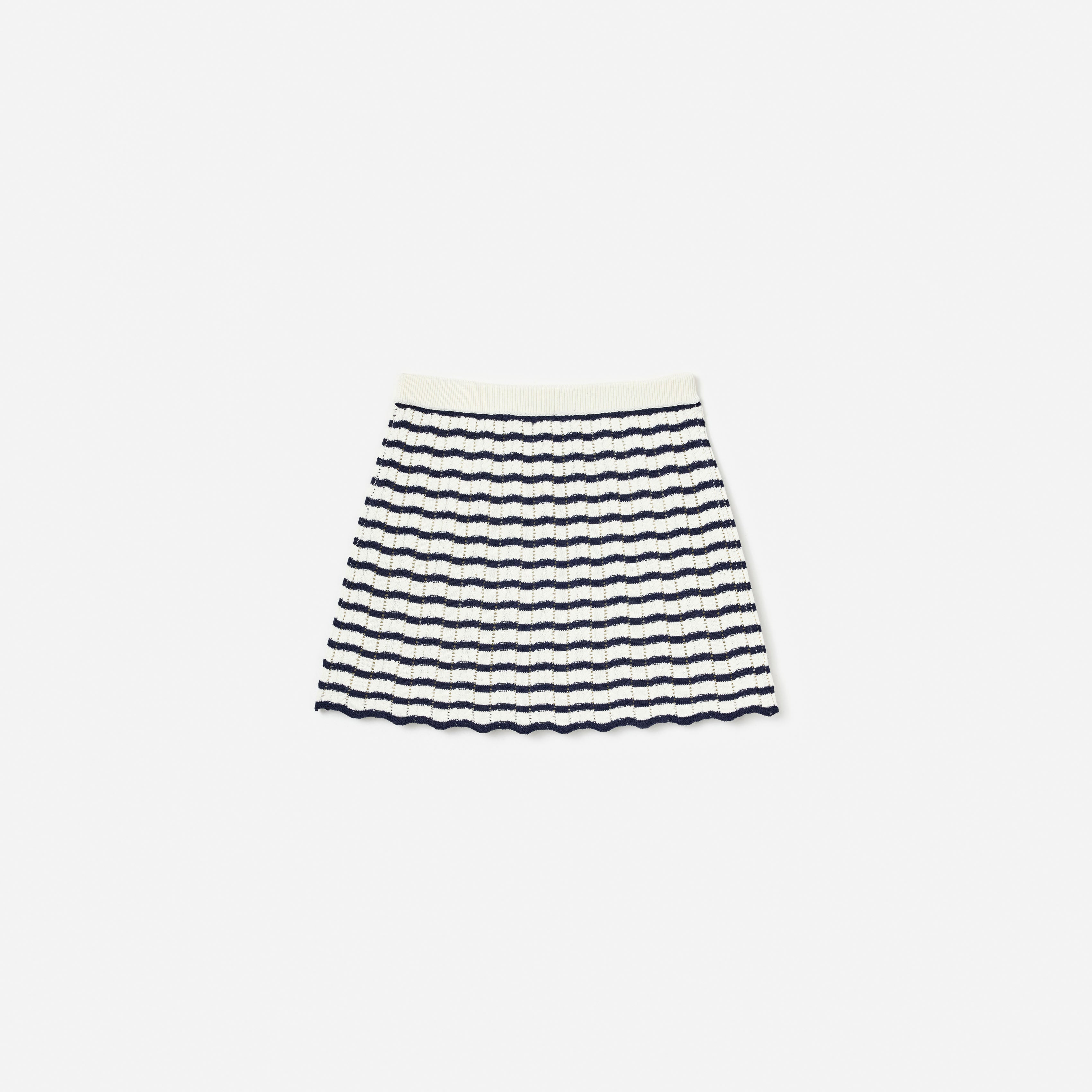 Self Portrait Cream Navy Striped Strickrock Creme Kinder