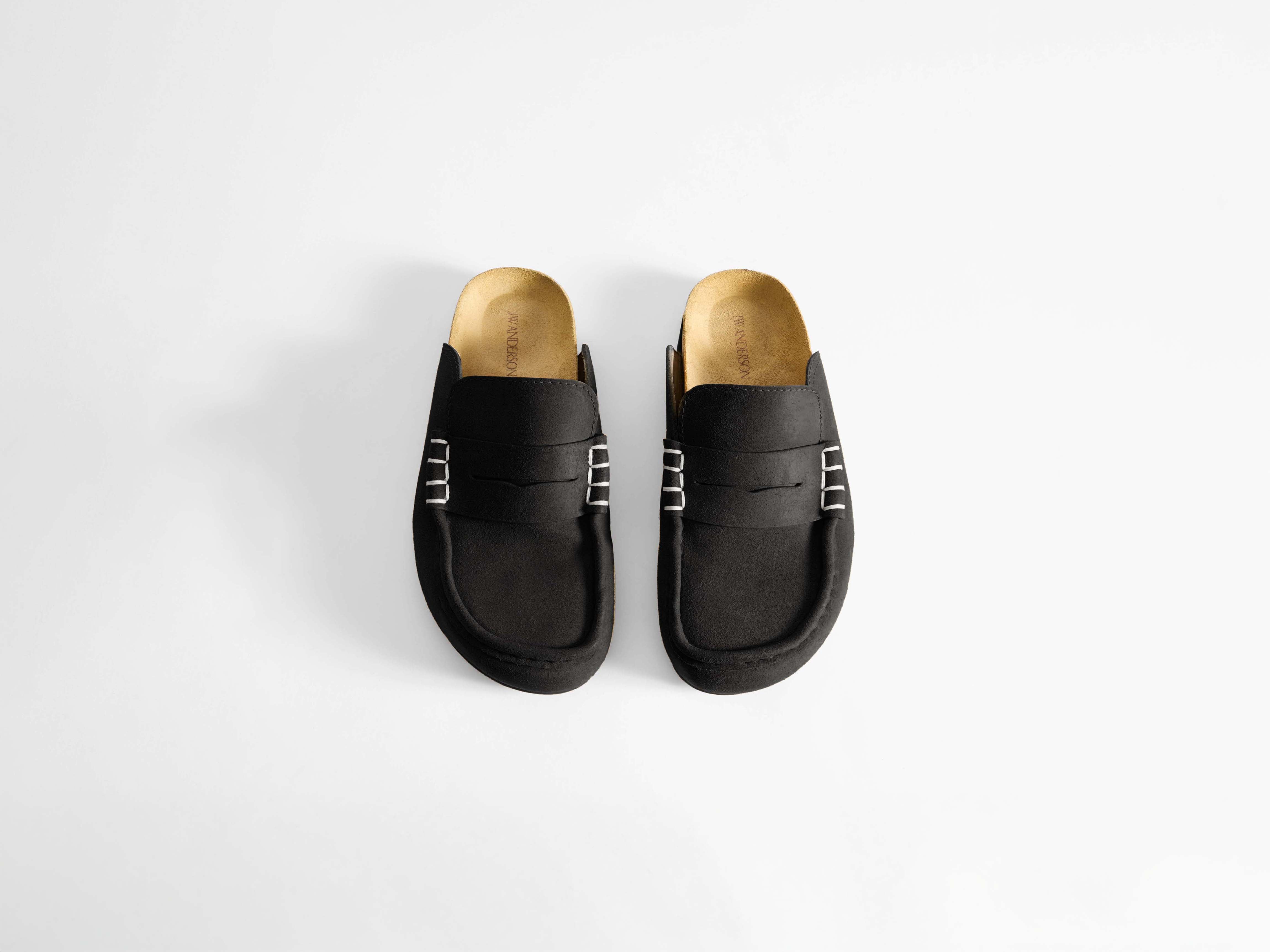 J.W.Anderson Stitch Loafer Mules Damen Schwarz Suede