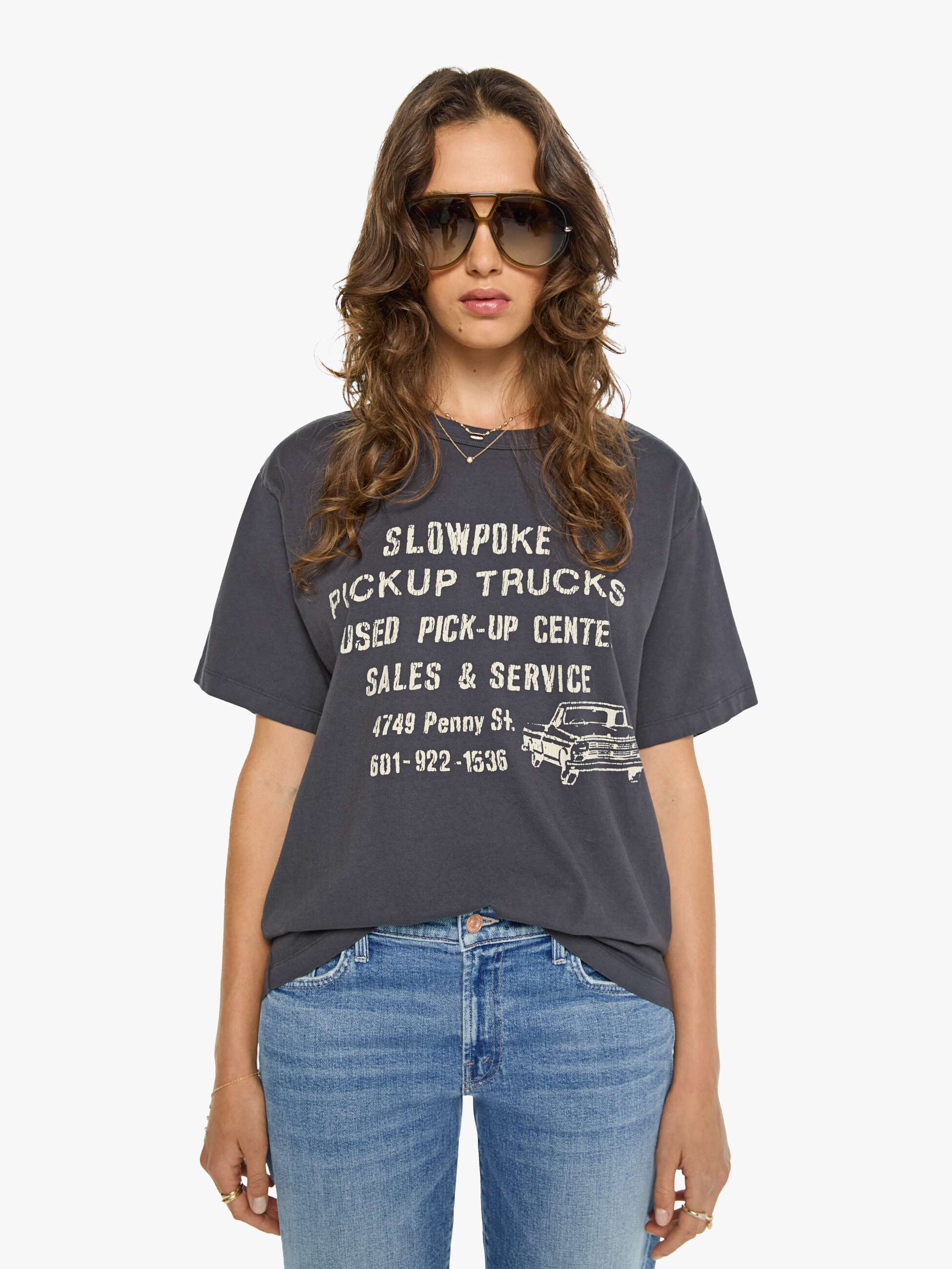 Mother The Big Boy T-Shirt Slowpoke Dunkelgrau Print