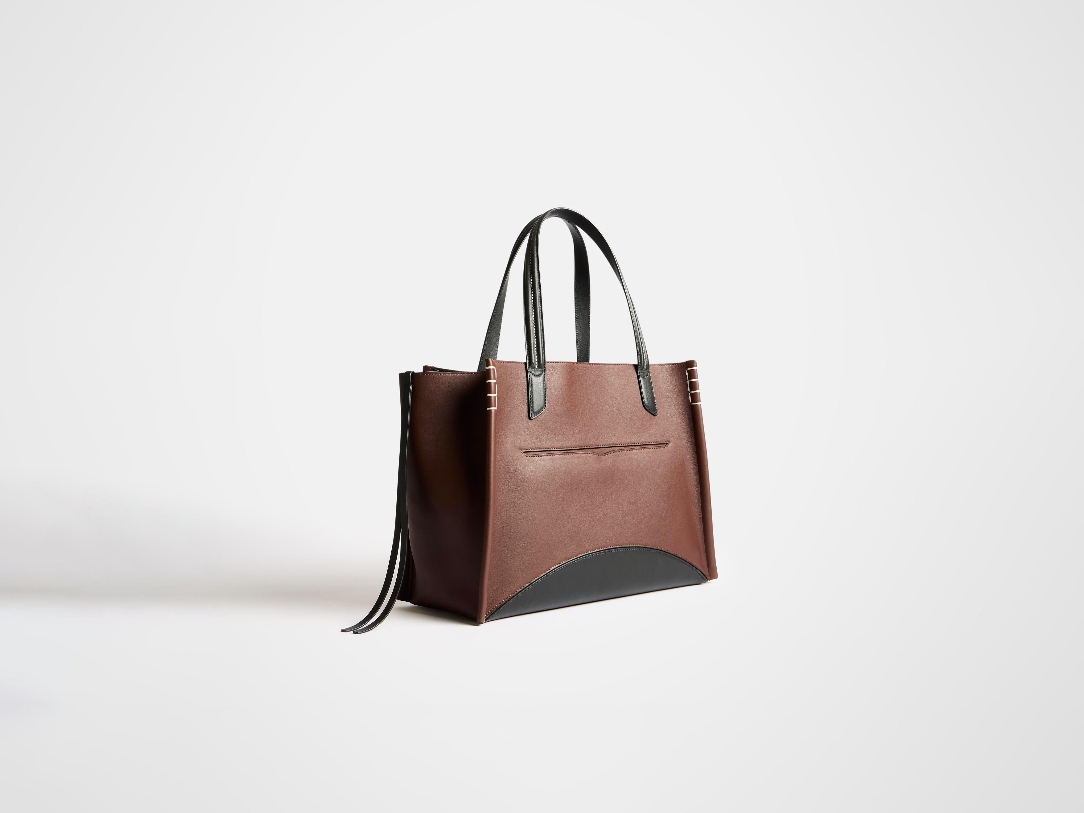 J.W.Anderson Loafer Cabas Tote Bordeaux Schwarz