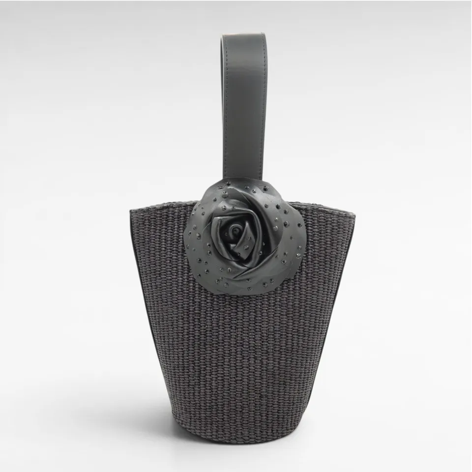 Gedebe Paloma Beuteltasche Raffia Leder 15x24