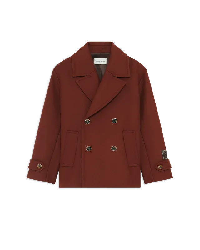 Drôle De Monsieur Wool Peacoat Wollmantel Rot Zweireihig