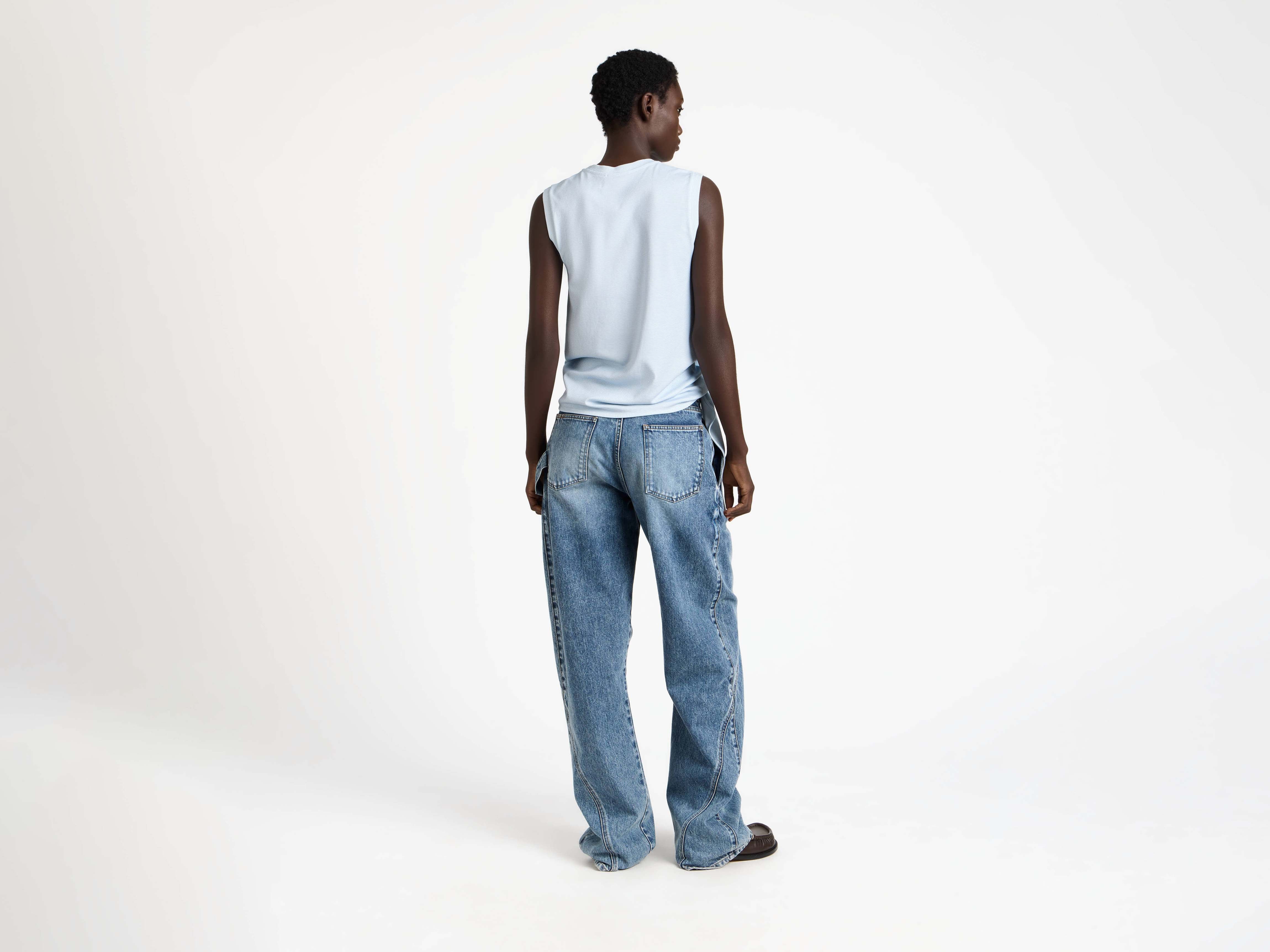 J.W.Anderson Hem Knot Tank Top Damen weiß-blau Jersey