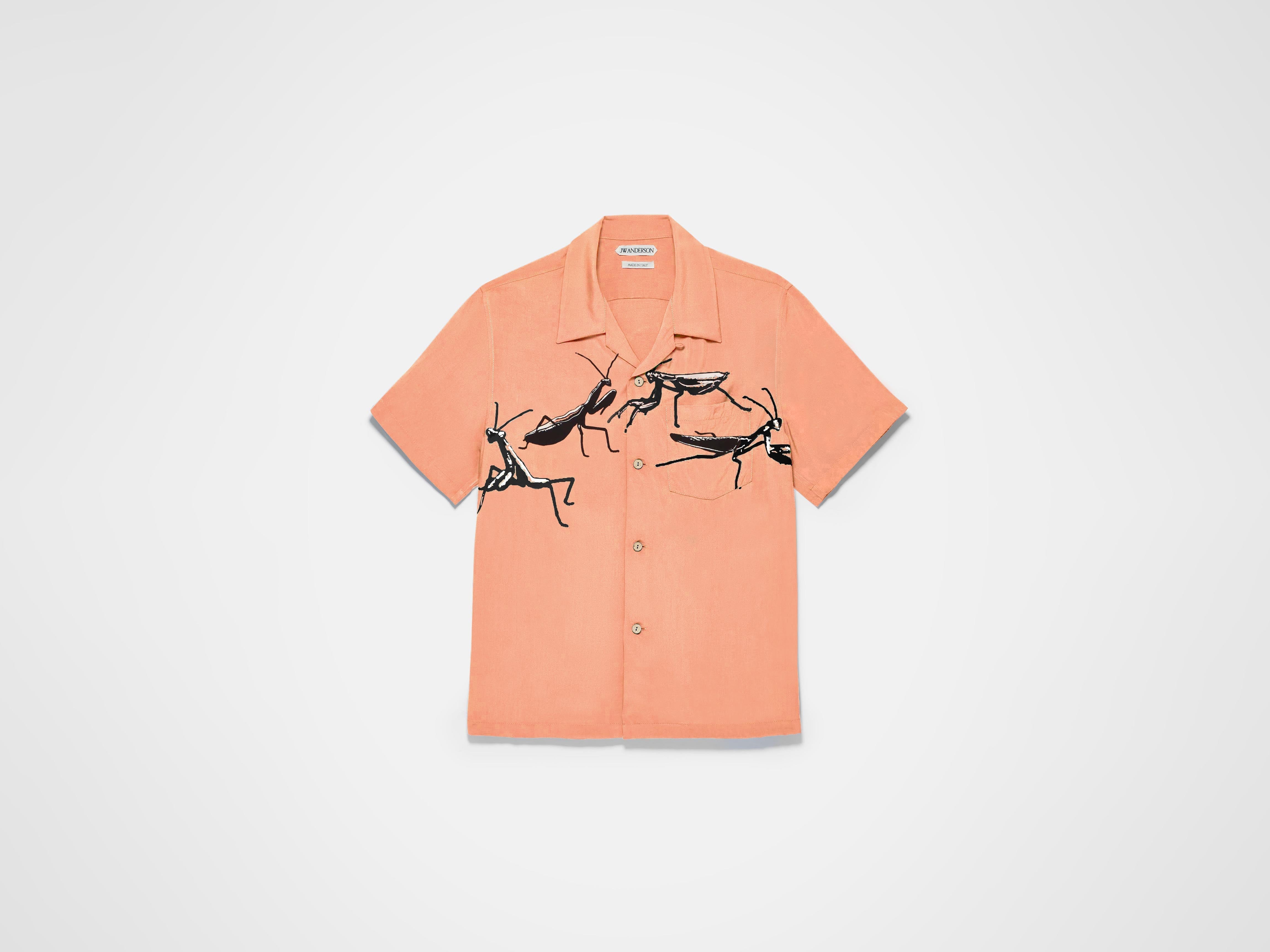 J.W.Anderson Camp Collar Hemd Herren Pfirsich Viskose
