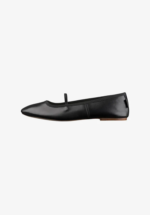 A.P.C. Swan Ballerinas Glattleder Schwarz Ledersohle