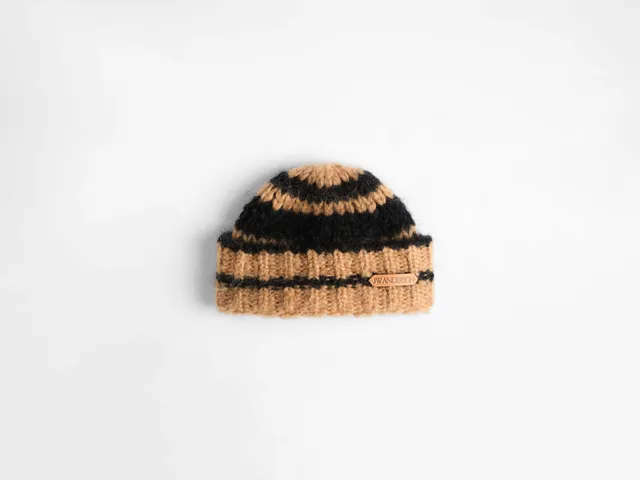 J.W.Anderson Striped Beanie Mütze Schwarz Alpaka