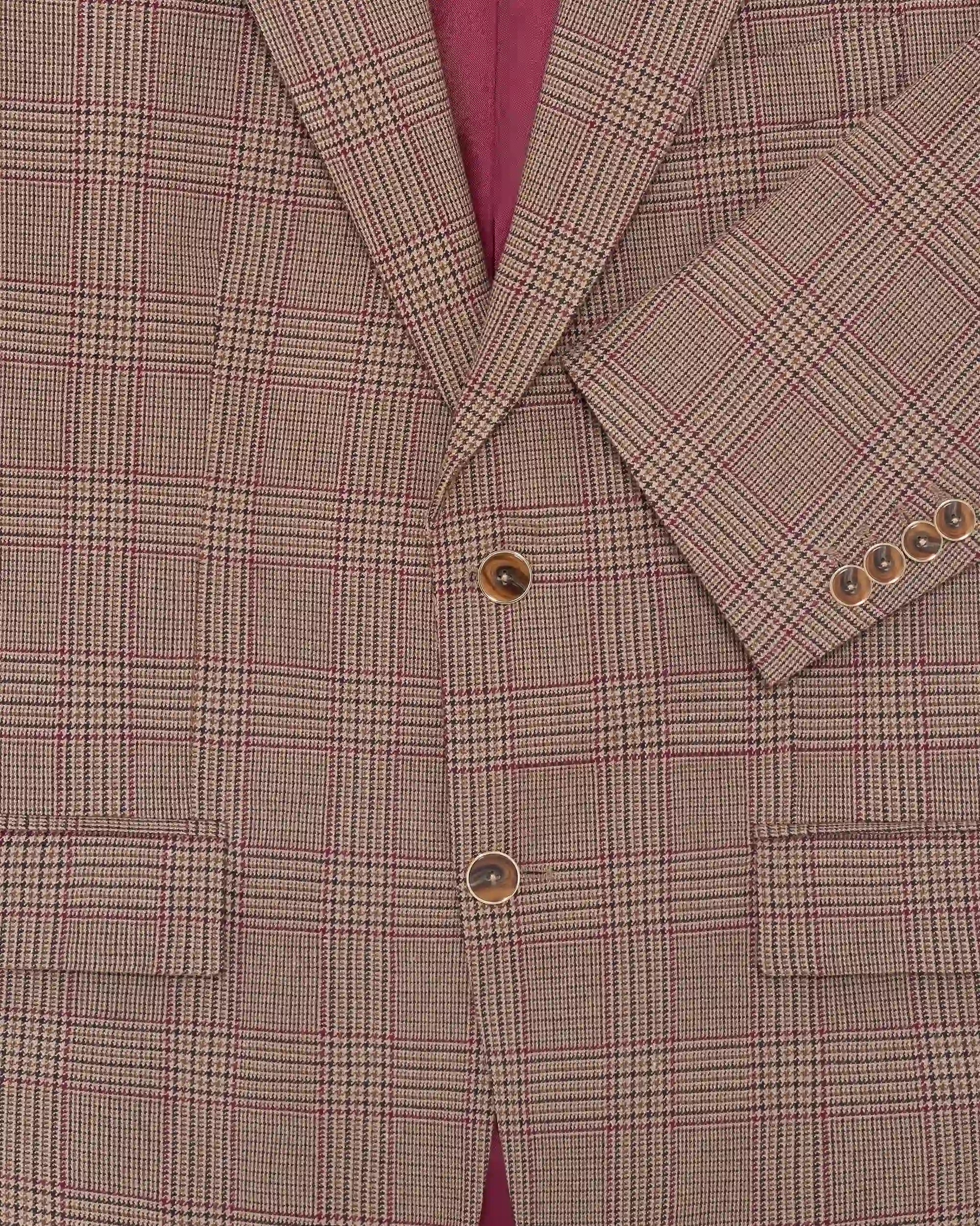 Drôle De Monsieur Prince Of Wales Single Breasted Jacket Sakko Braun