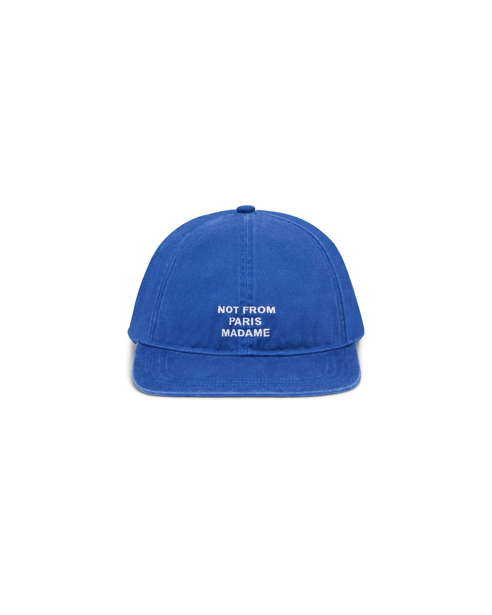 Drôle De Monsieur Flat Slogan Cap Cap Blau OS Baumwolle