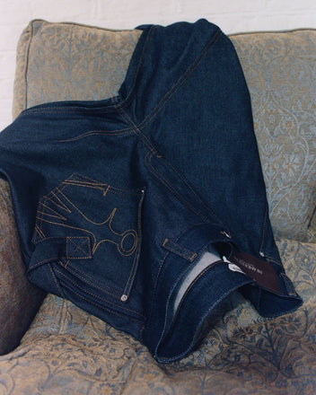 J.W.Anderson Straight Leg Jeans Indigo Raw Denim Herren
