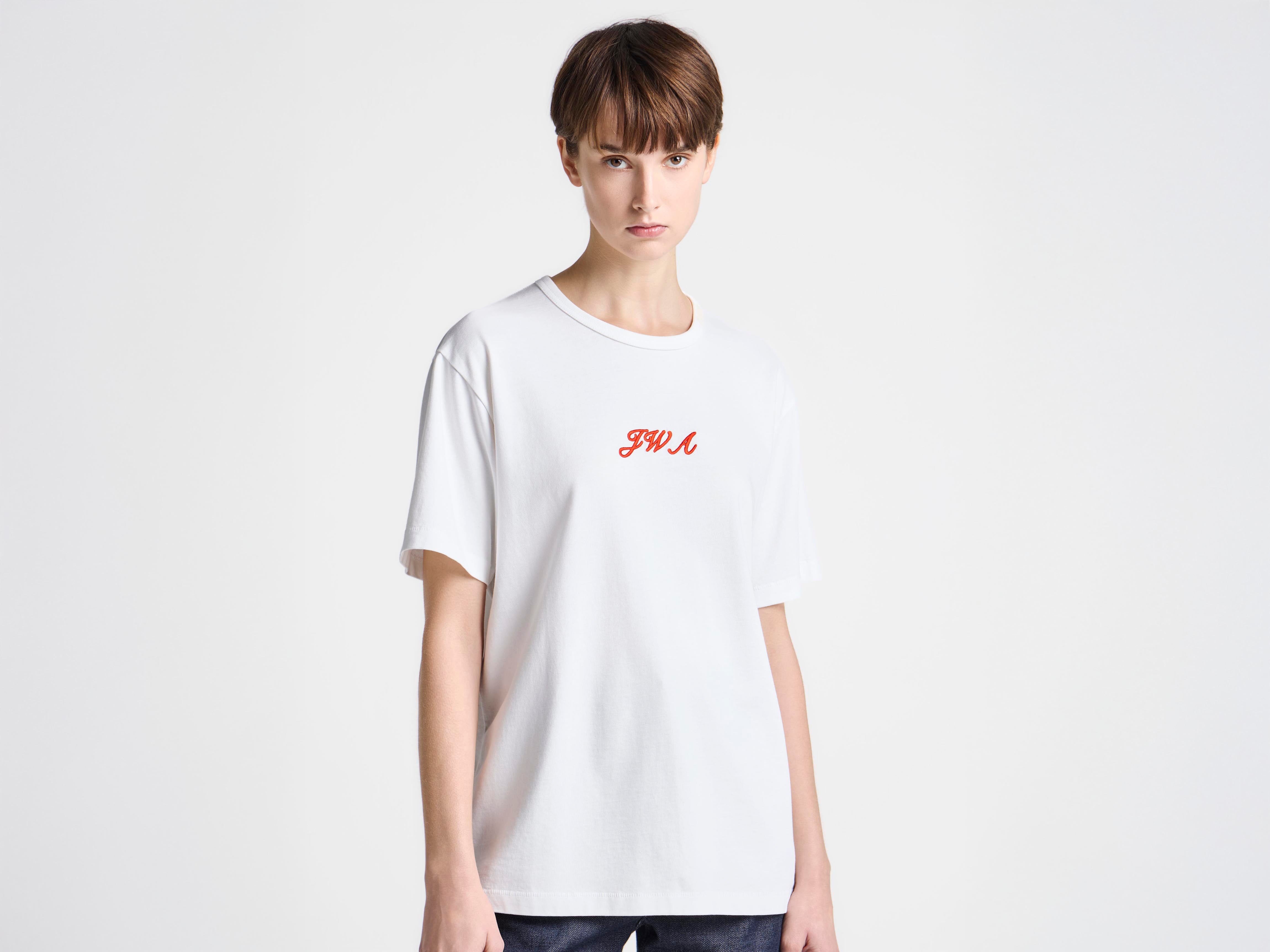 J.W. Anderson JWA Script T-Shirt Damen Weiß Baumwolle