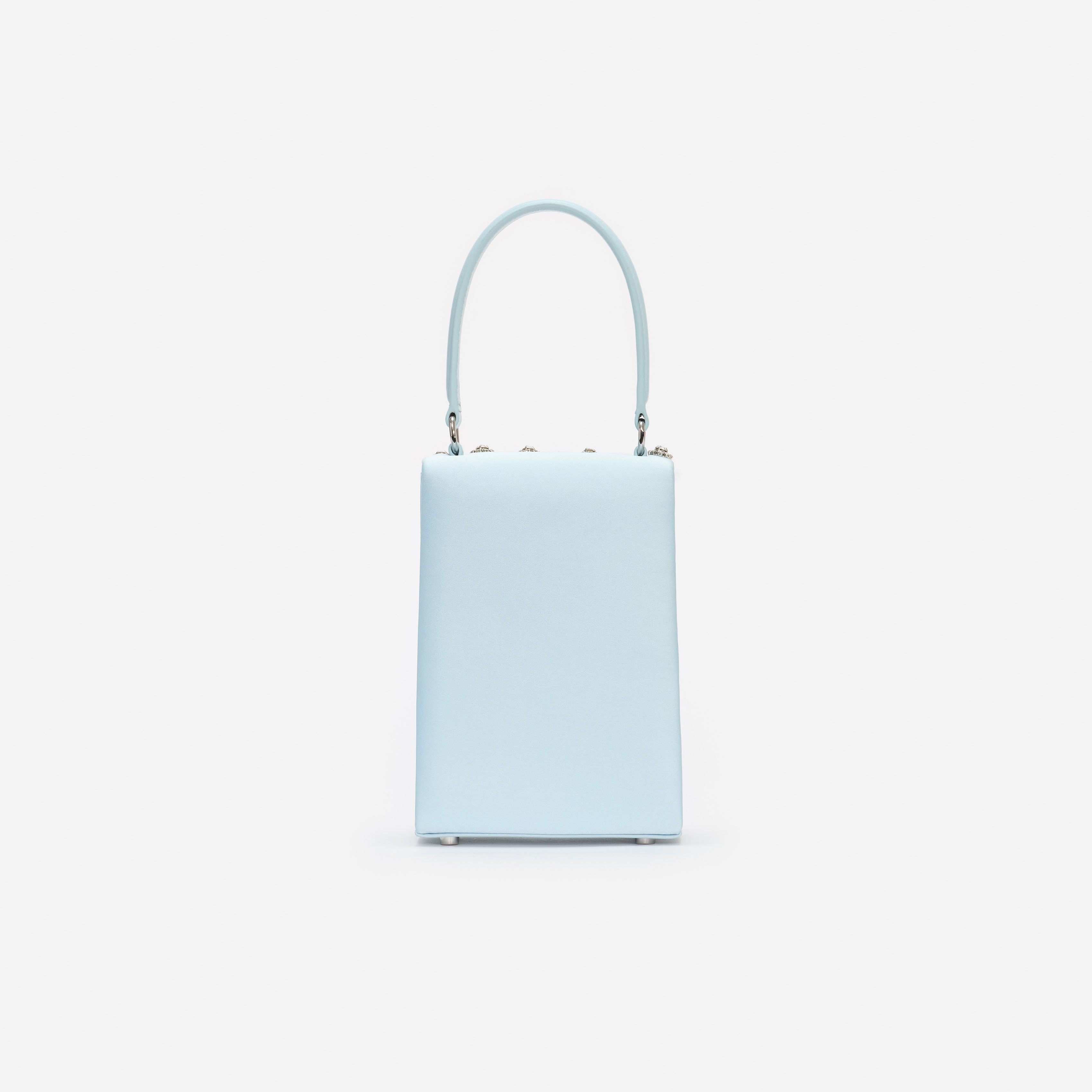 Self Portrait Blue Satin Crystal Mini Tasche blau