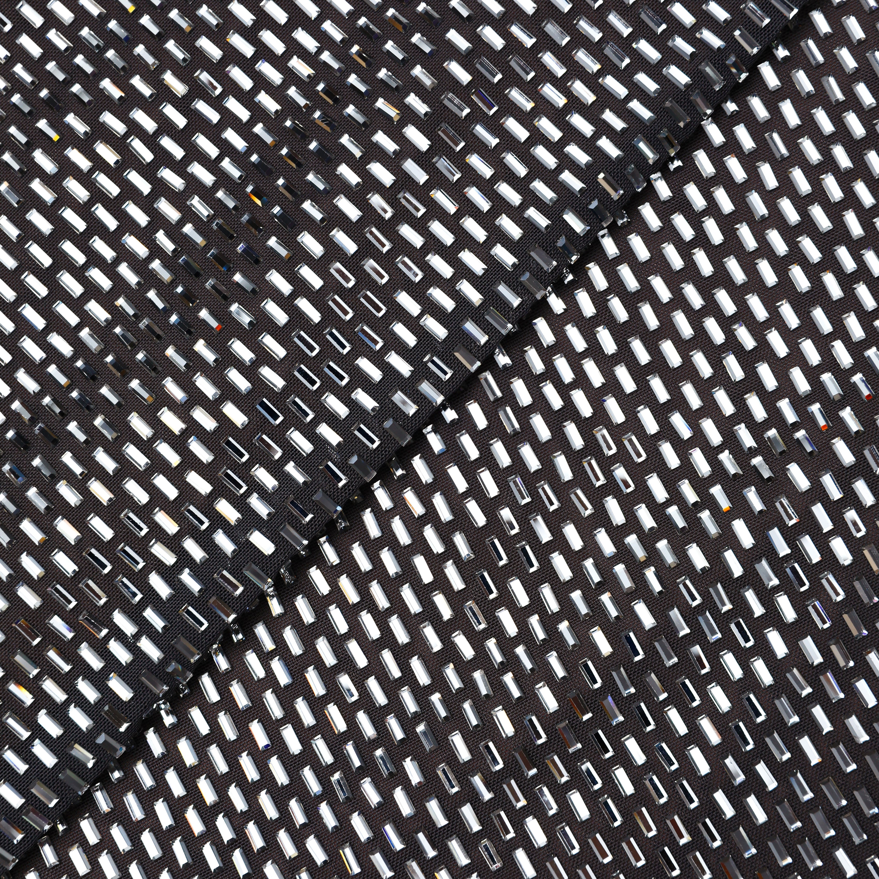 Self Portrait Rhinestone Top gunmetal Langarm